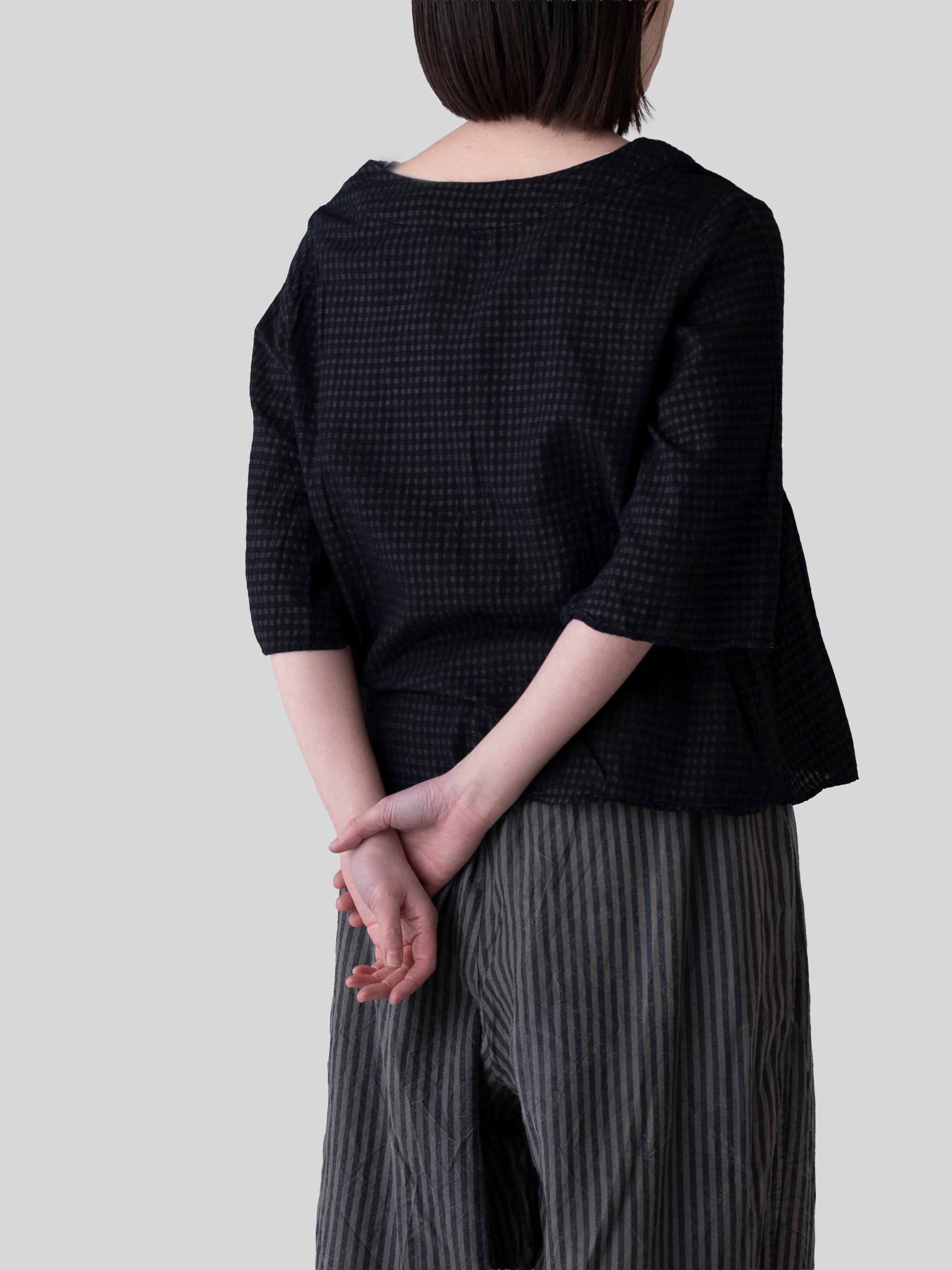 宝島染工/手織り綿シルクブラウス/乙なもの