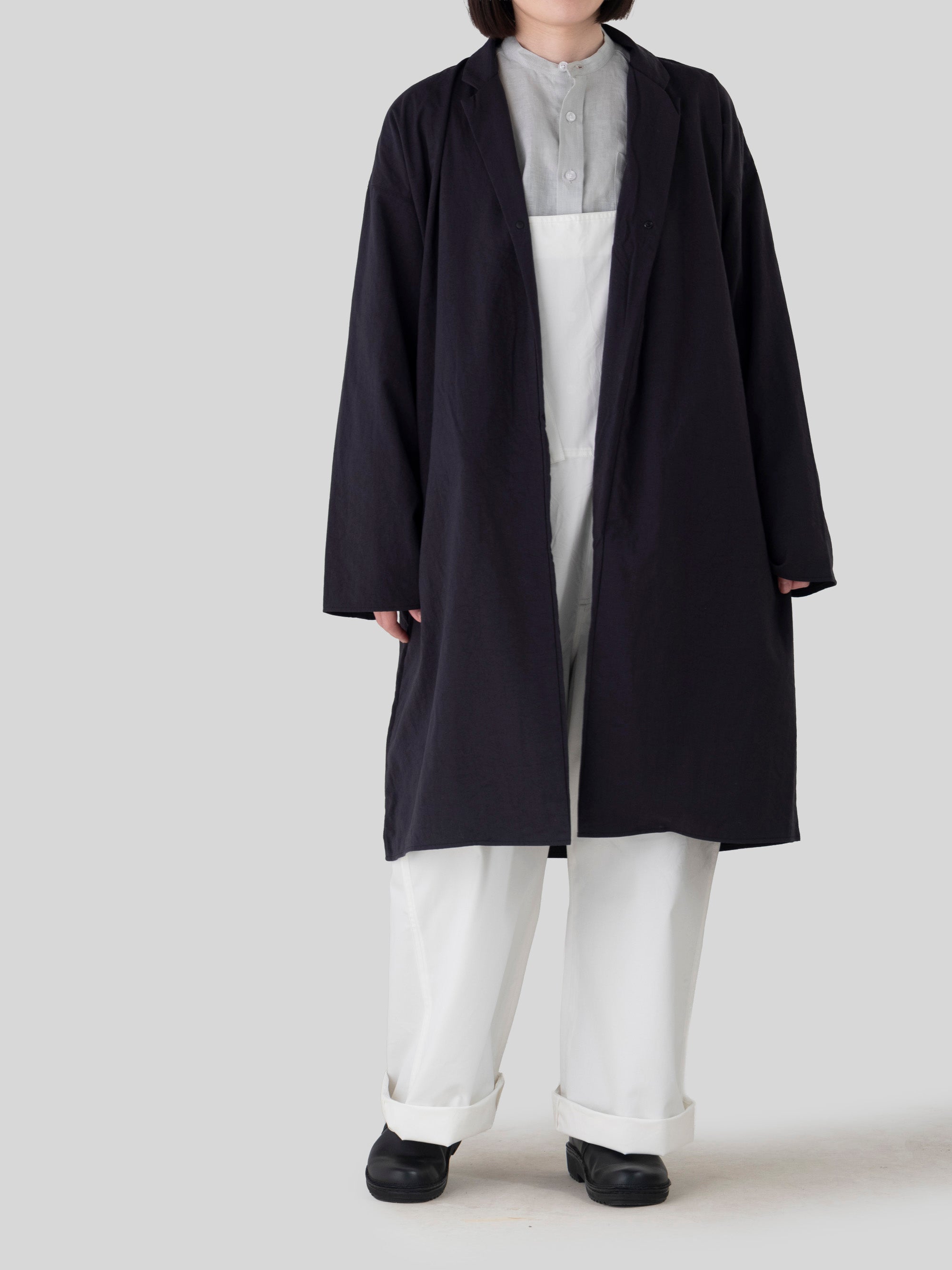 MUYA/ナイロン リバリーコート/テーラードカラー