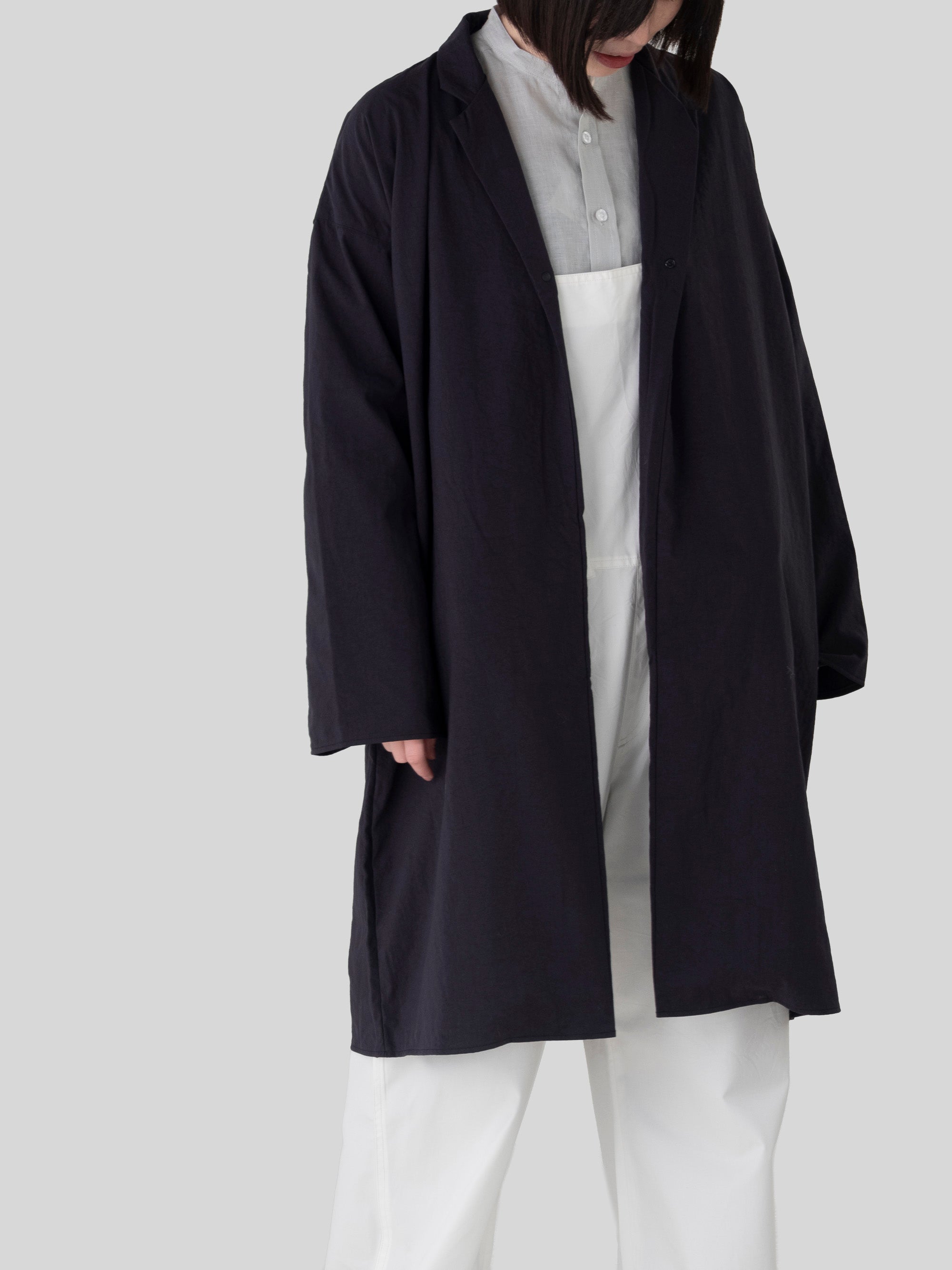 MUYA/ナイロン リバリーコート/テーラードカラー