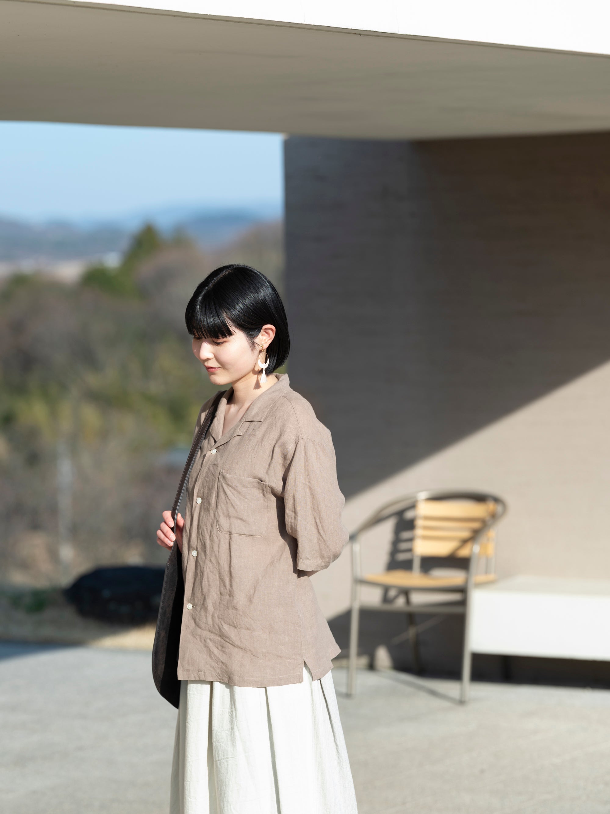 Charpentier de Vaisseau/Silas/Bergian Linen Open Collar Shirt