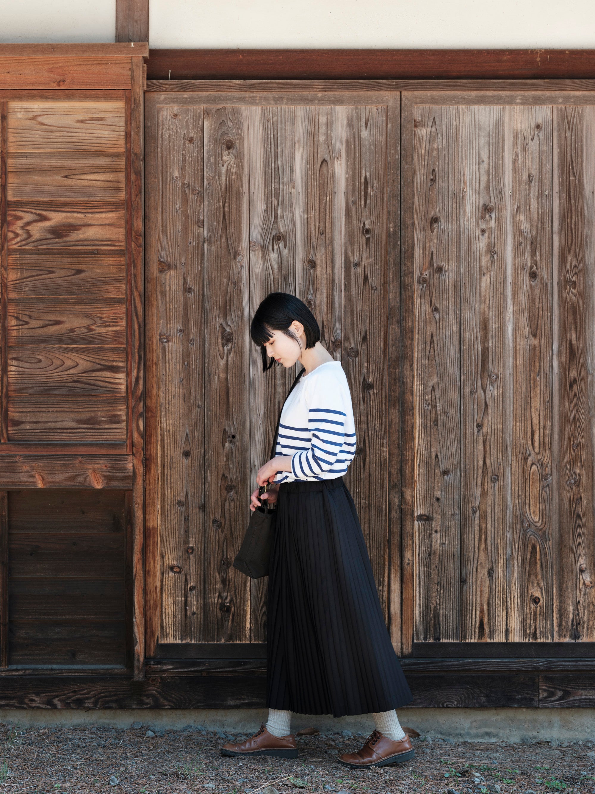 Charpentier de Vaisseau/Bennie/Summer Wool/Narrow Pleated Skirt
