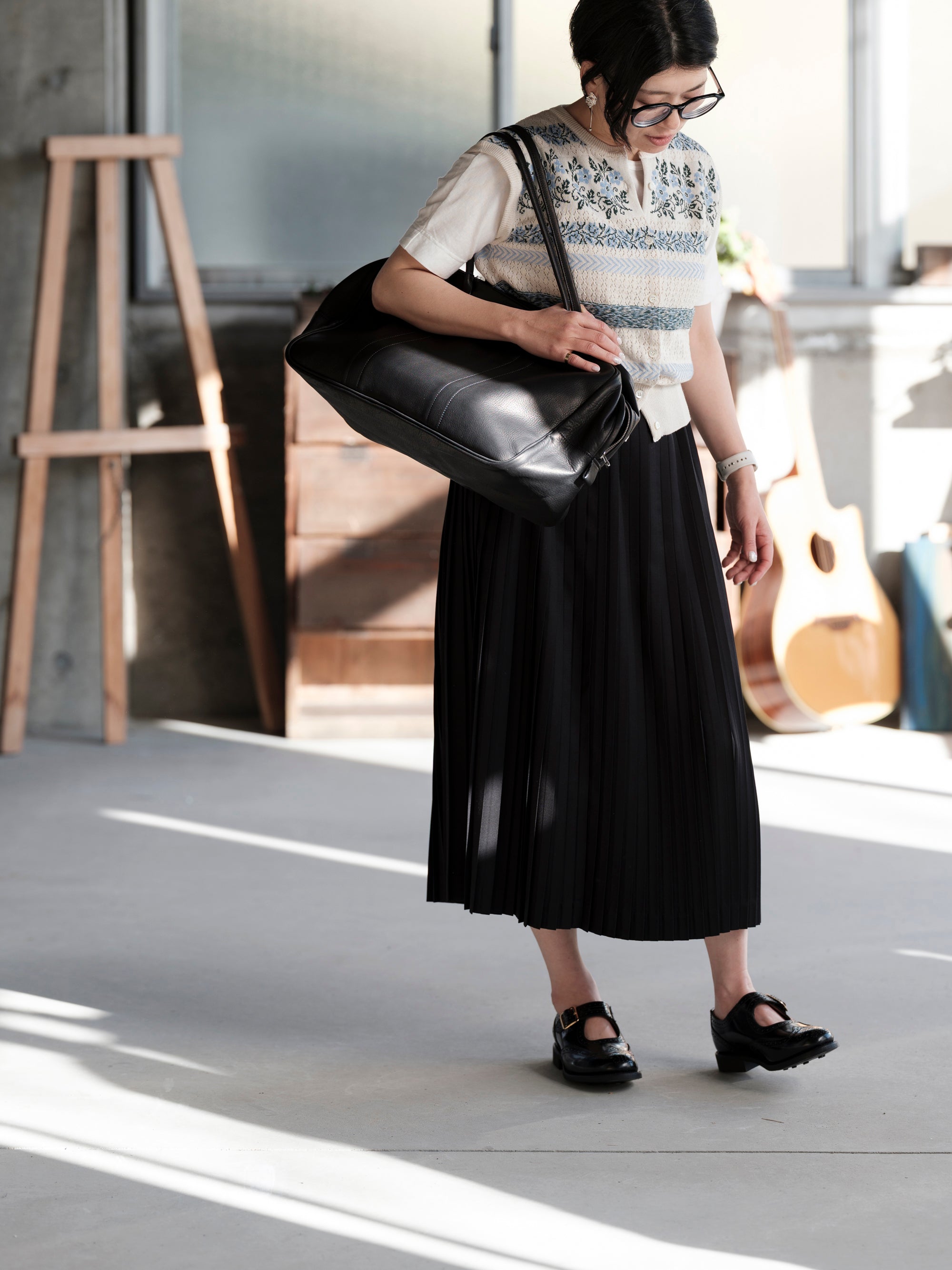 ASEEDONCLOUD/Flower Jacquard Knit Vest