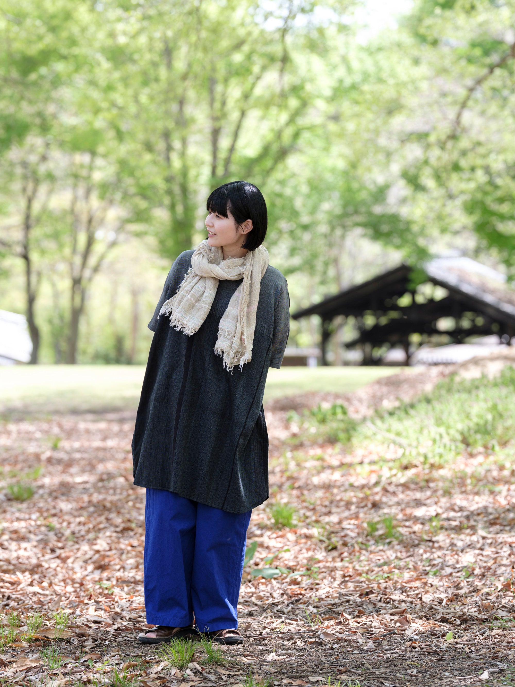 tamaki niime/suton-T half/cotton