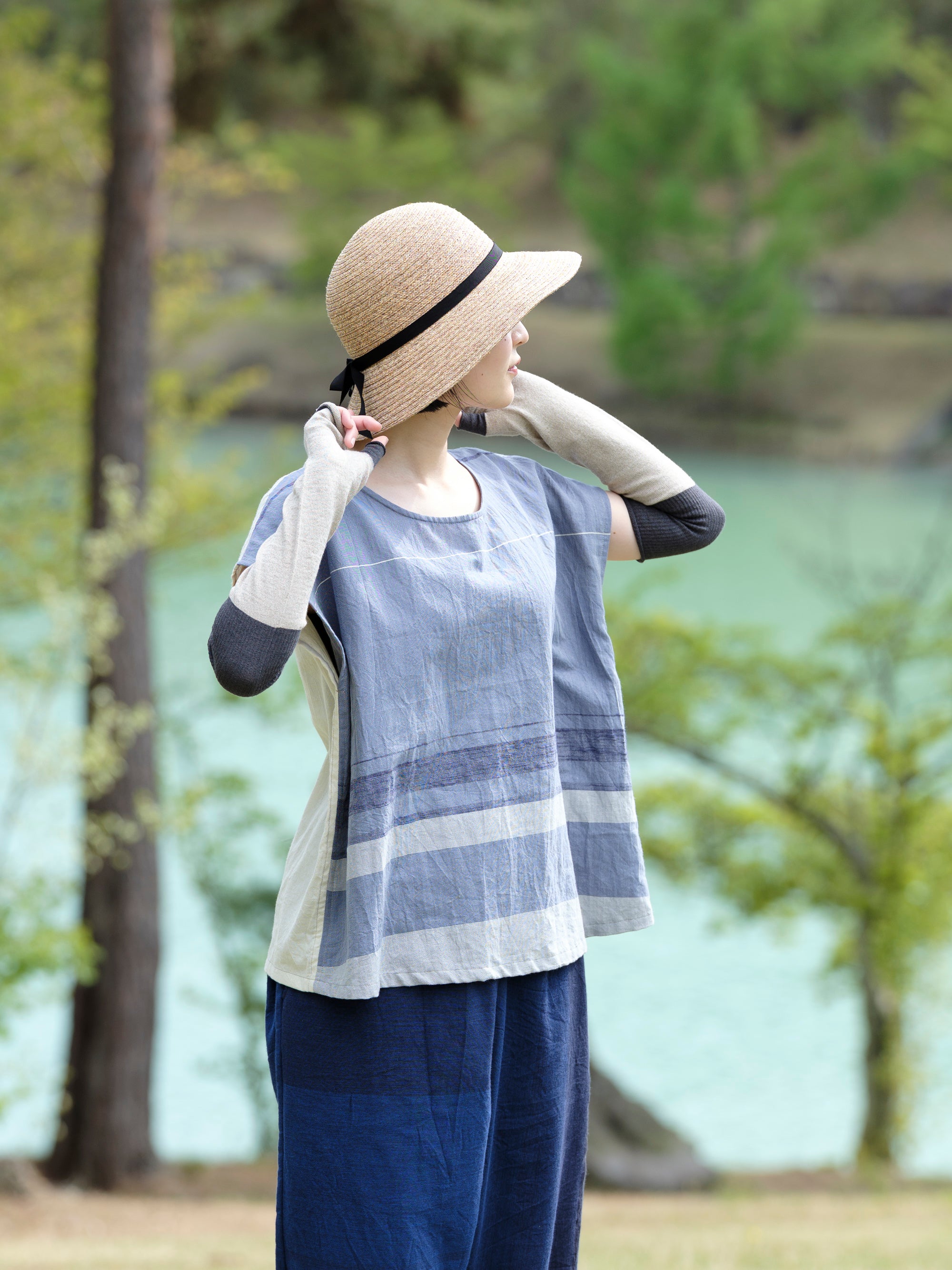 tamaki niime/suton-T short/cotton