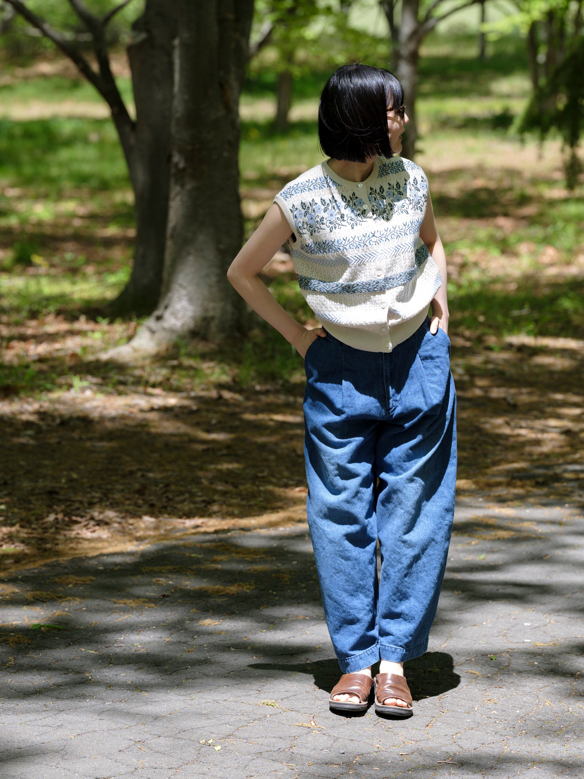 ASEEDONCLOUD/HW/wide trousers/Denim washed