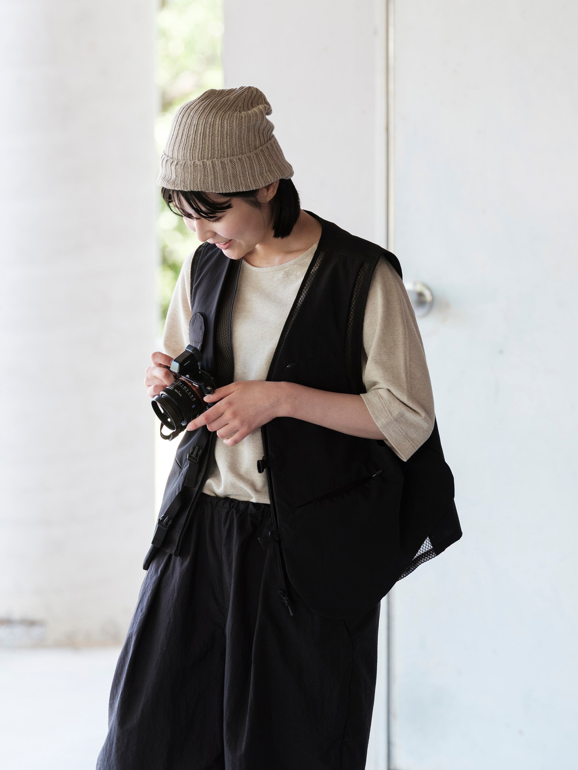 わざわざ/さらさら鹿の子 リネンTシャツ
