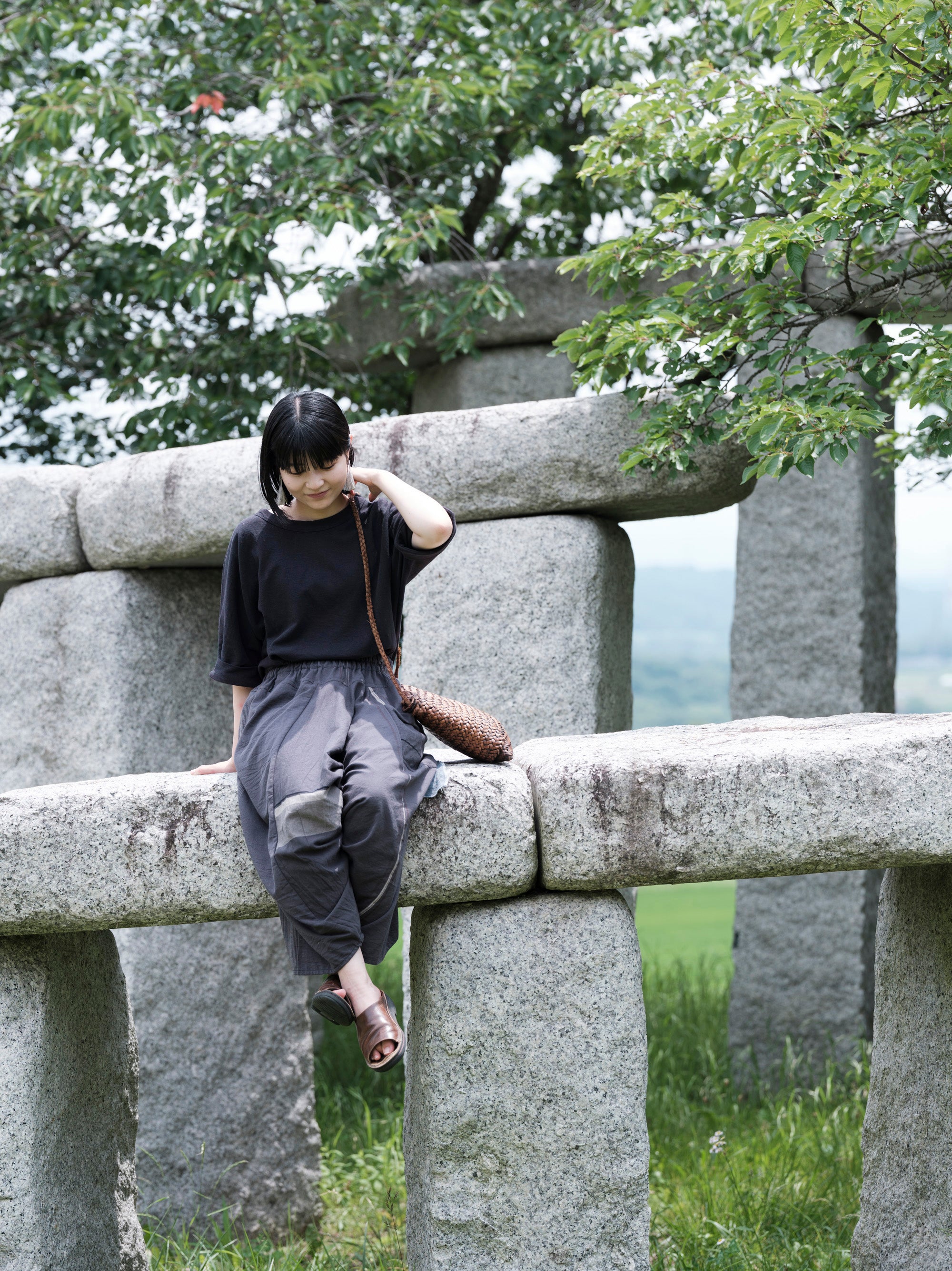tamaki niime/tarun pants long/cotton