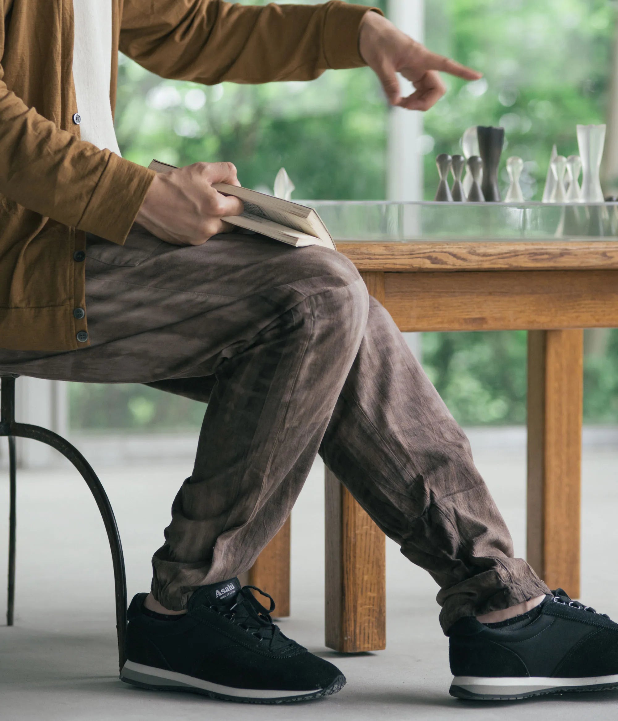 うなぎの寝床/産地コラボもんぺ/原絹織物/泥絞り