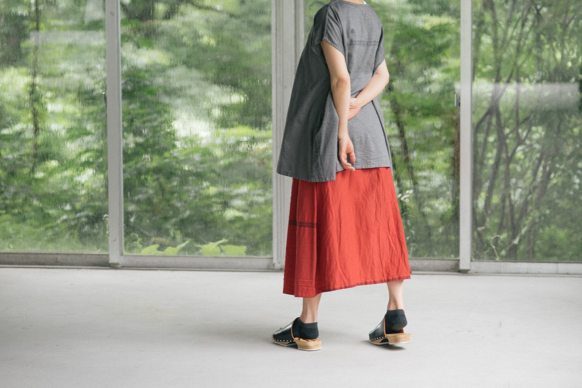 tamaki niime/powan skirt short/cotton