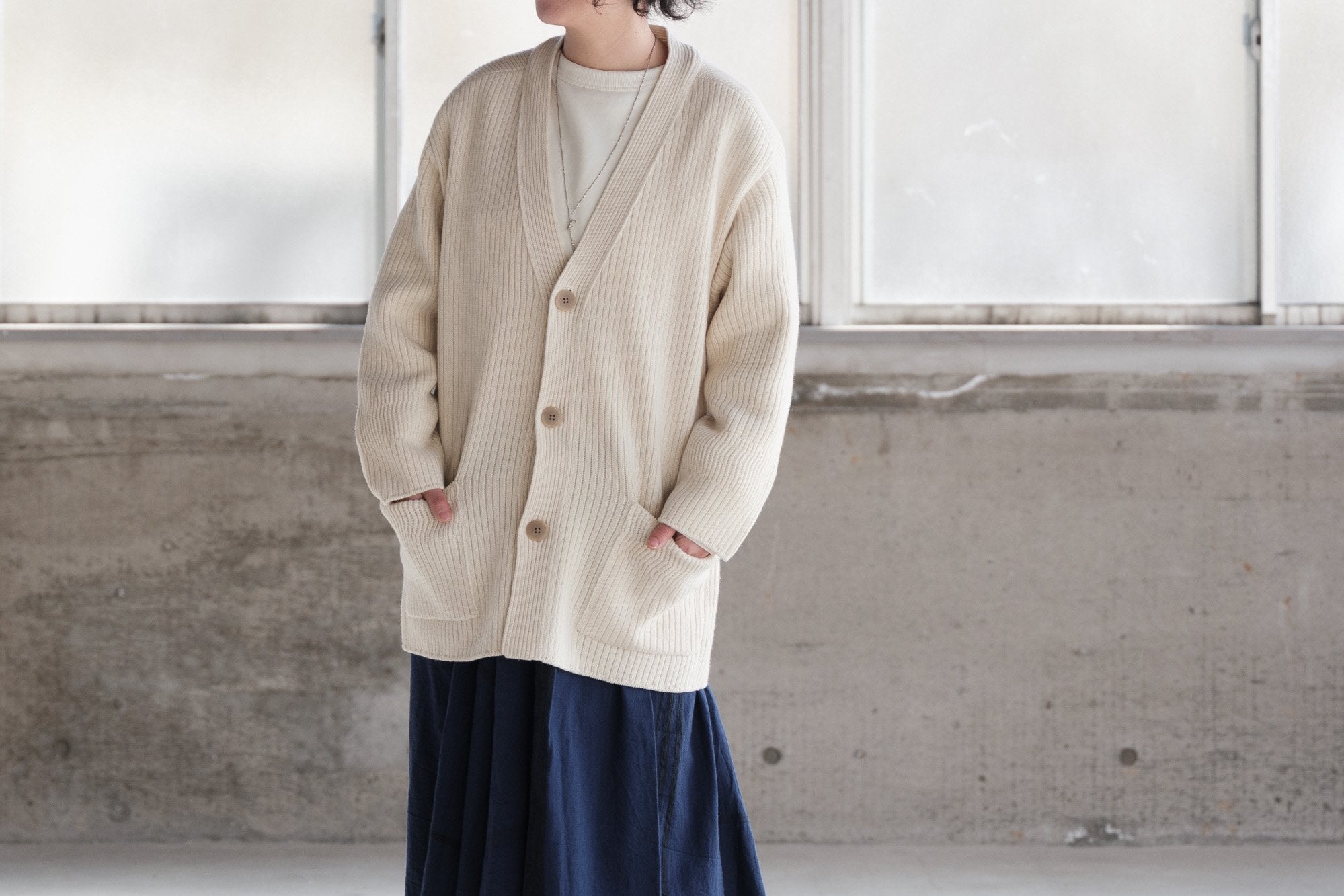 Inswirl/WOOL KNIT LONG CARDIGAN