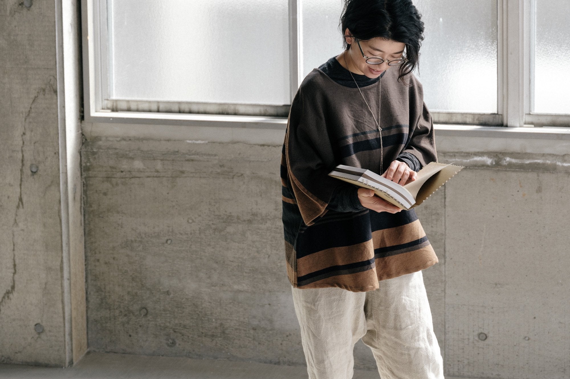 tamaki niime/fuwa-T half sleeves/wool