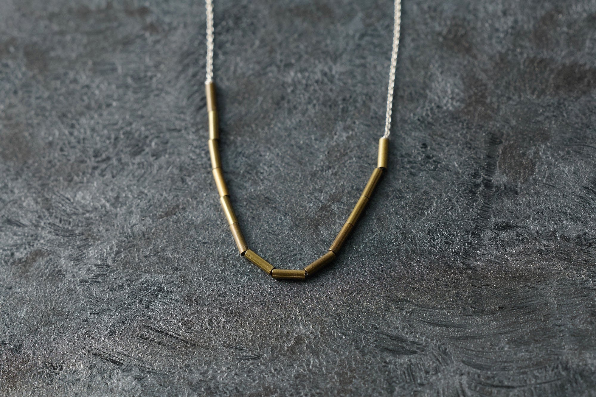 鶫 tsugumi 銀小物製作所/PIPE brass necklace