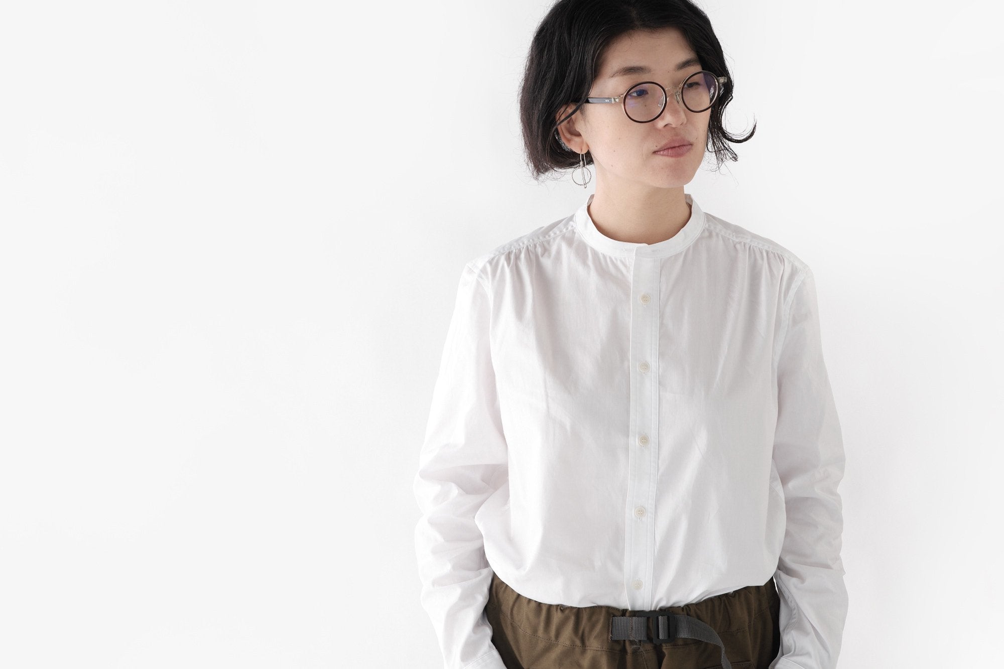 ASEEDONCLOUD/HW collarless shirt/cotton