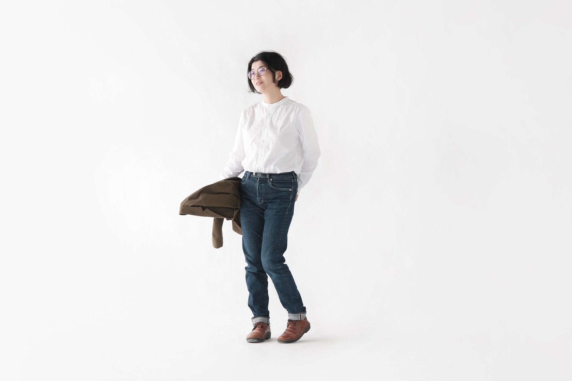 ASEEDONCLOUD/HW collarless shirt/cotton