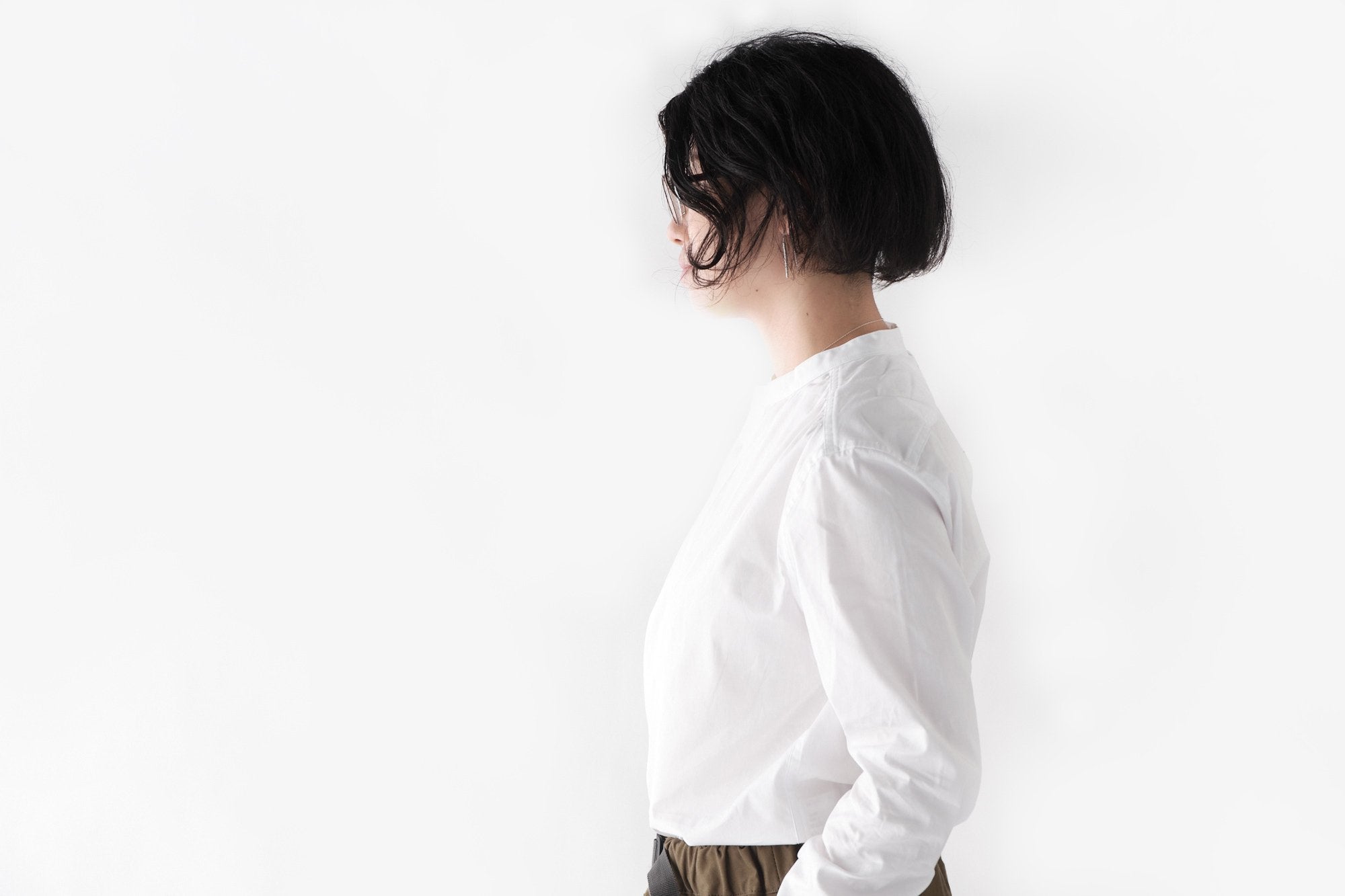 ASEEDONCLOUD/HW collarless shirt/cotton