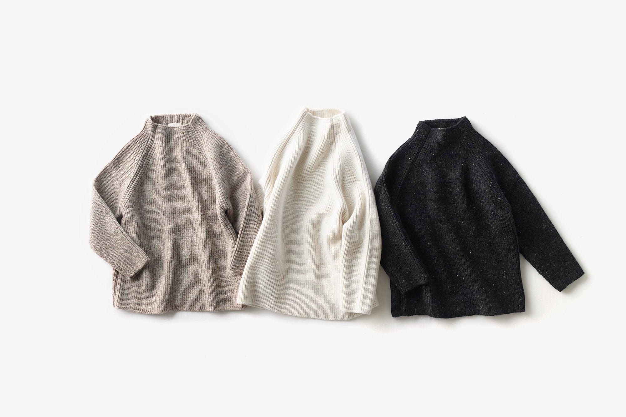 Inswirl/RIB HIGH NECK WOOL KNIT