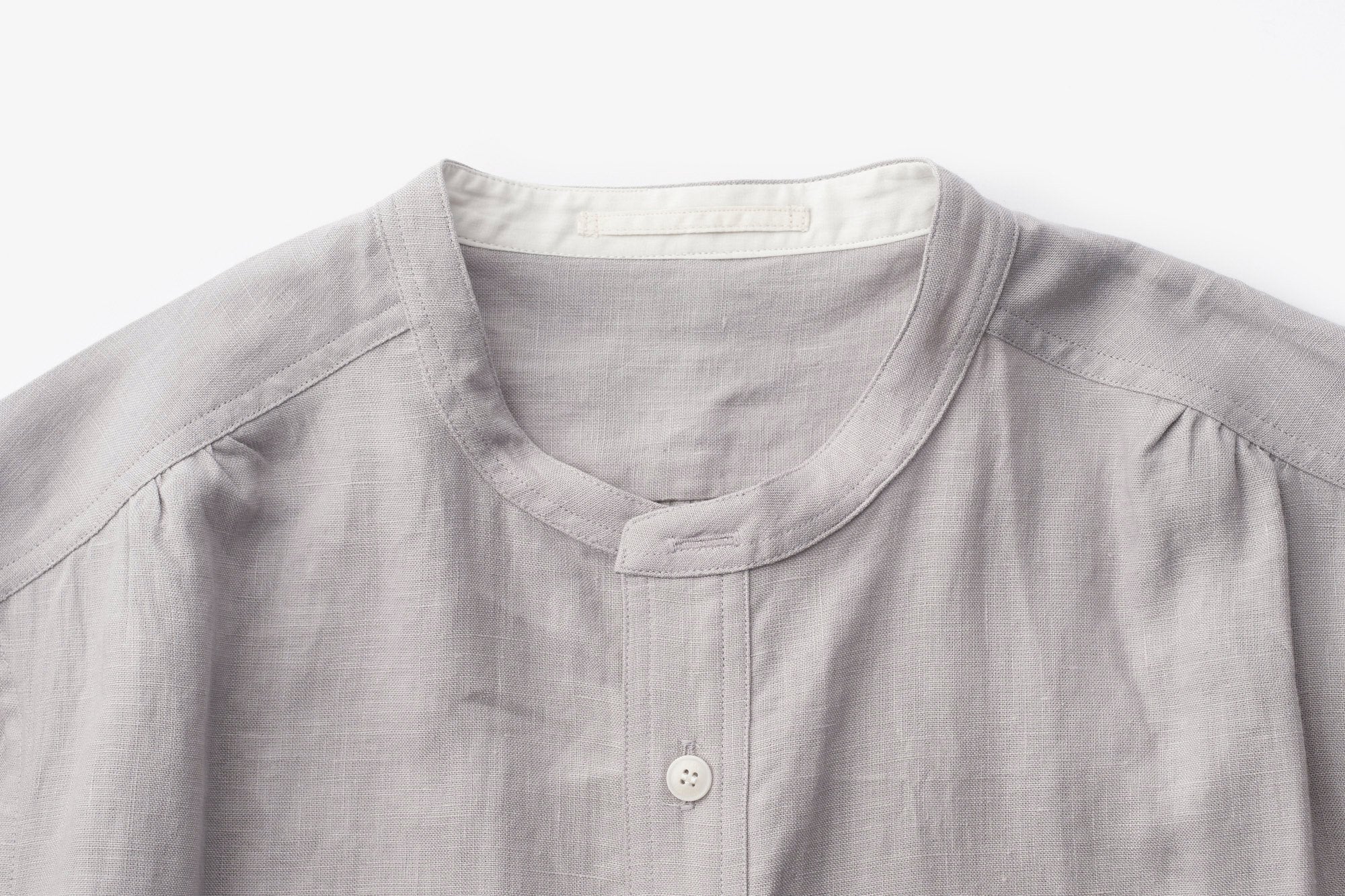 ASEEDONCLOUD/HW collarless shirt/Linen