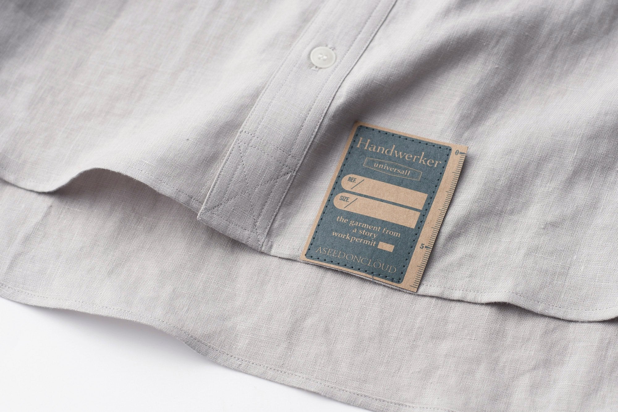 ASEEDONCLOUD/HW collarless shirt/Linen