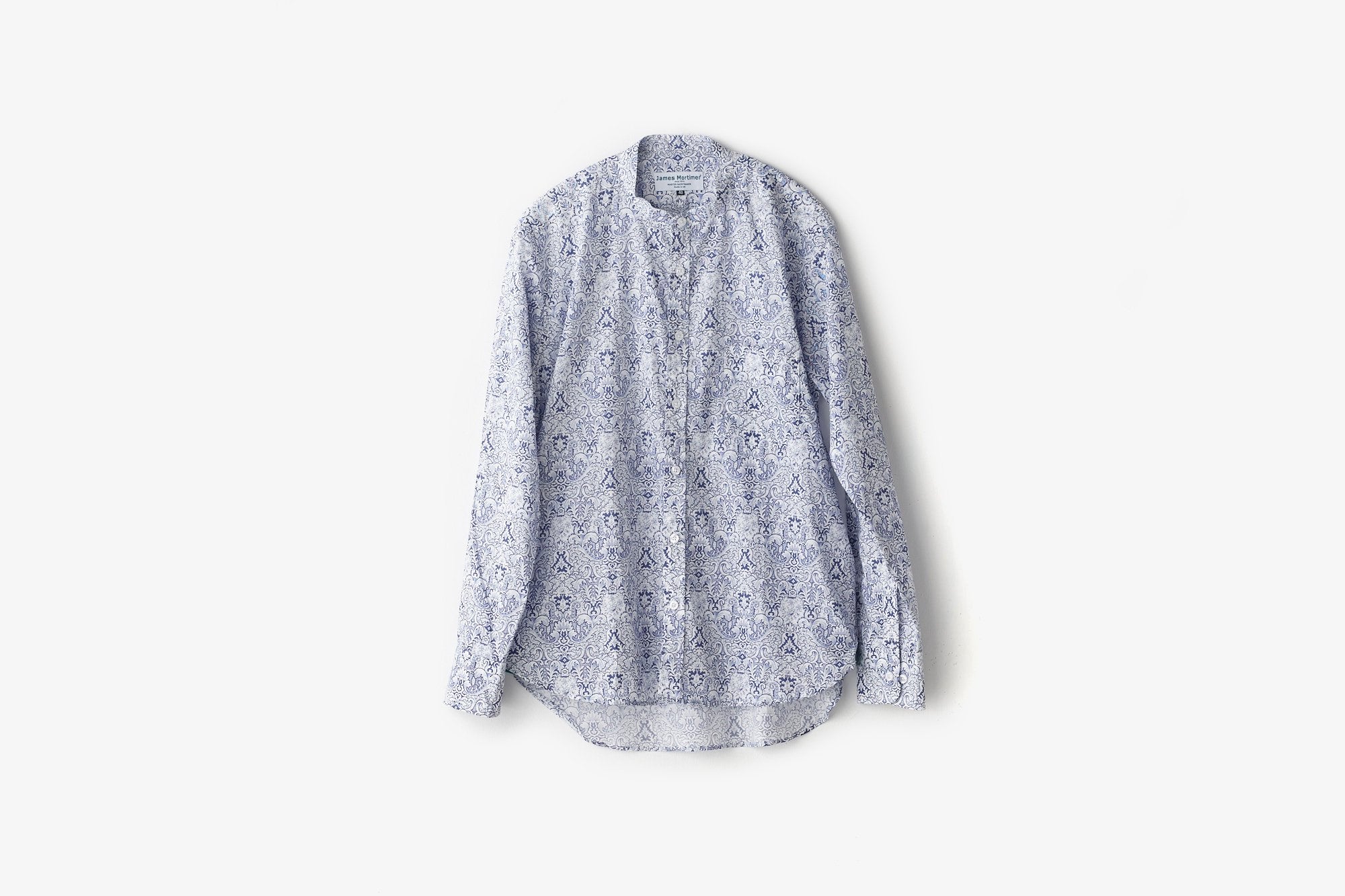 James Mortimer/バンドカラーシャツ/LIBERTY FABRIC/cotton