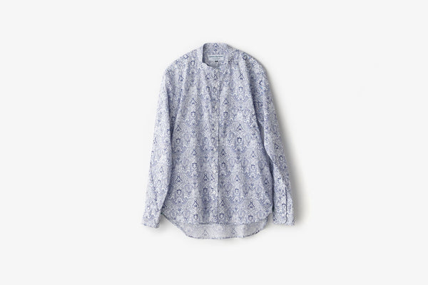 James Mortimer バンドカラーシャツ 38 バンドカラーシャツ LIBERTY FABRIC cotton｜James Mortimer