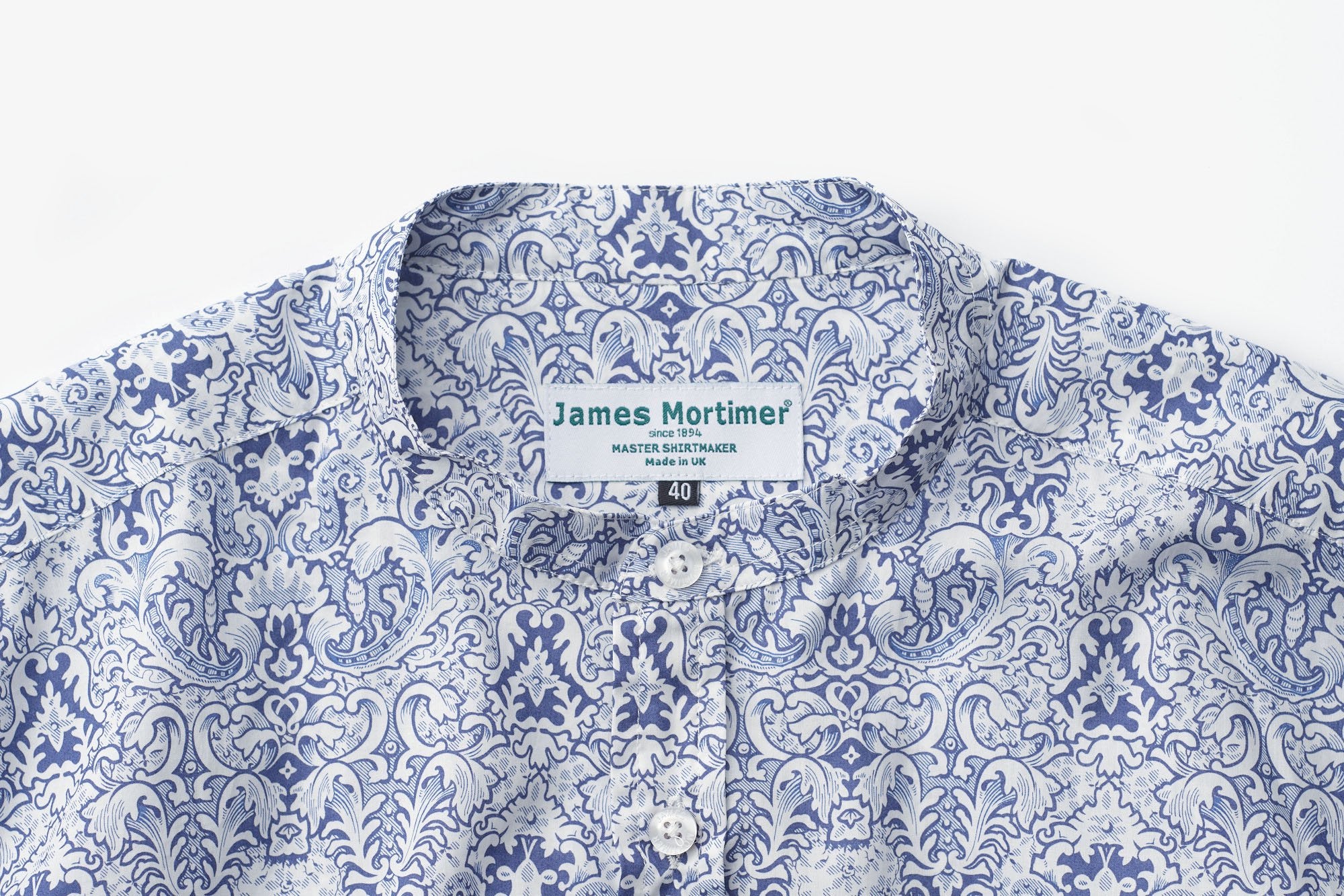 James Mortimer/バンドカラーシャツ/LIBERTY FABRIC/cotton