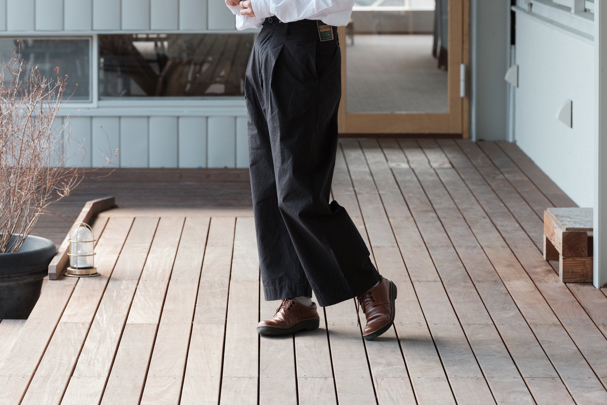 ASEEDONCLOUD/HW wide trousers/Rip stop