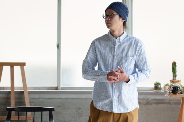 トップス LGB D-HENLY / HS h.b b.d.シャツ multi stripe Sky｜classico