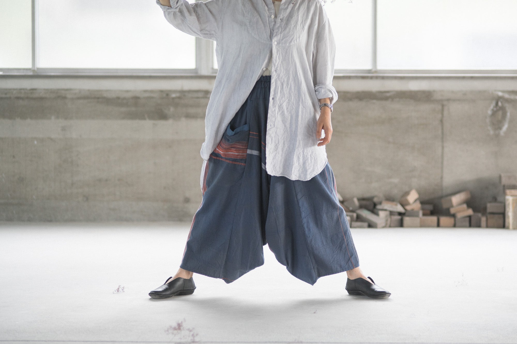 tamaki niime/tarun pants long/cotton