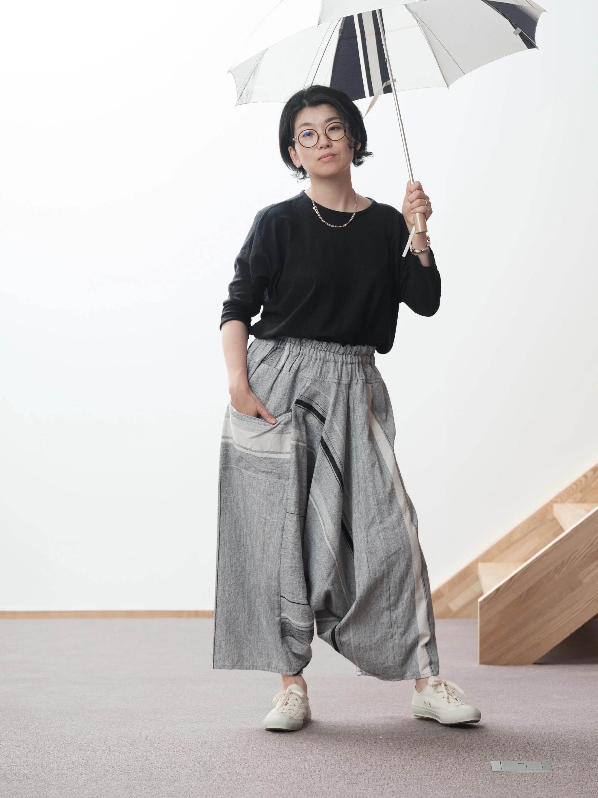 tamaki niime/tarun pants long/cotton