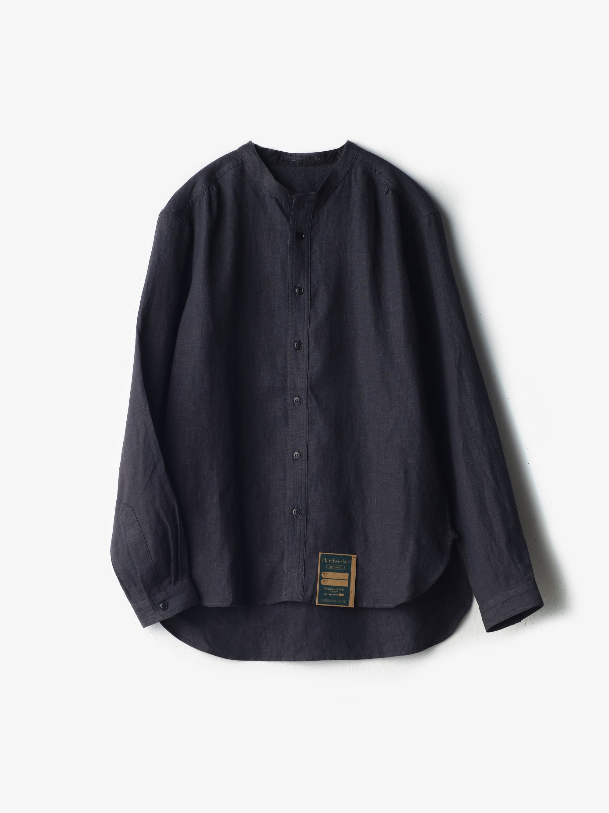 ASEEDONCLOUD/HW collarless shirt/Linen