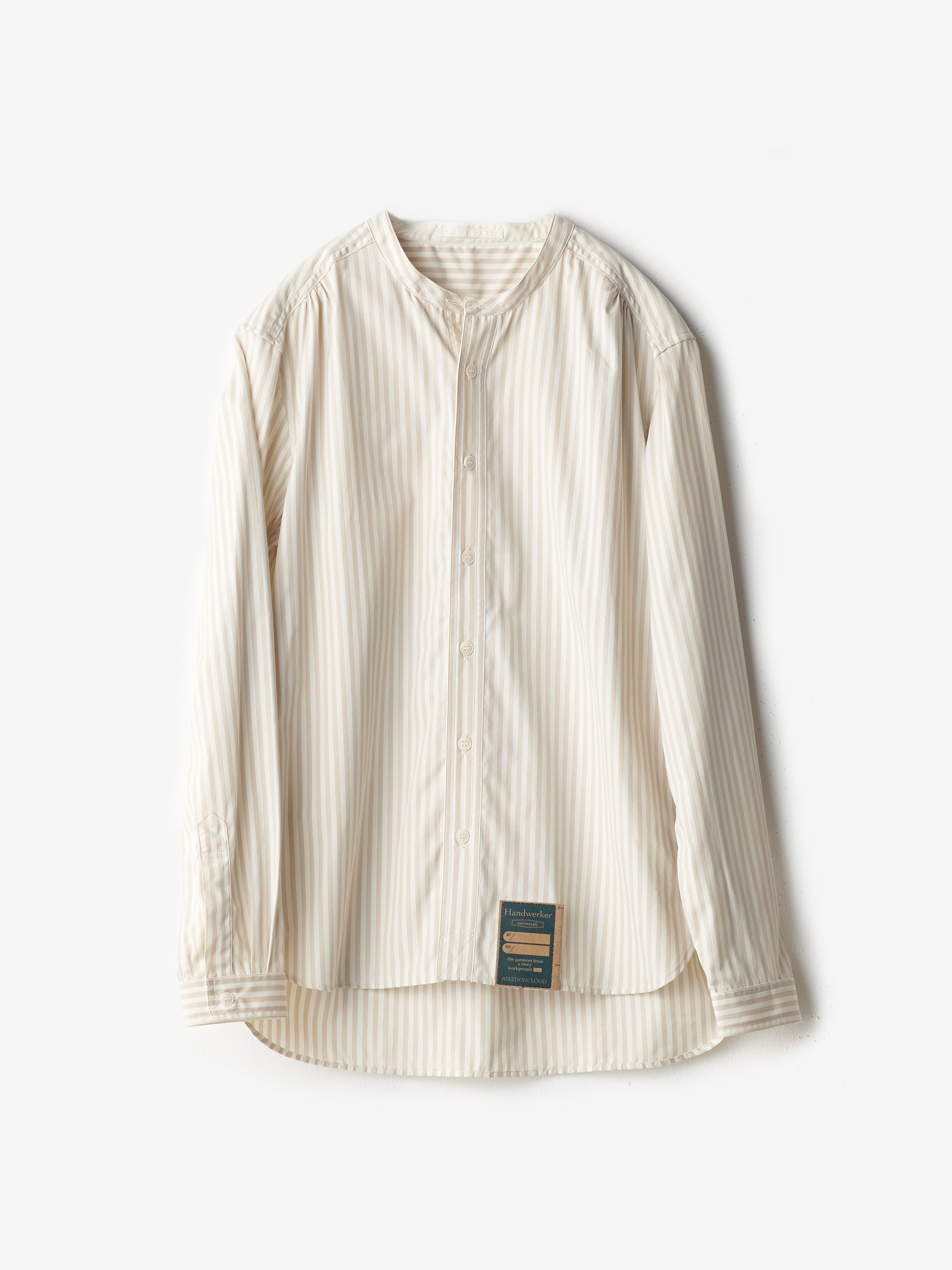 ASEEDONCLOUD/HW collarless shirt/Stripe