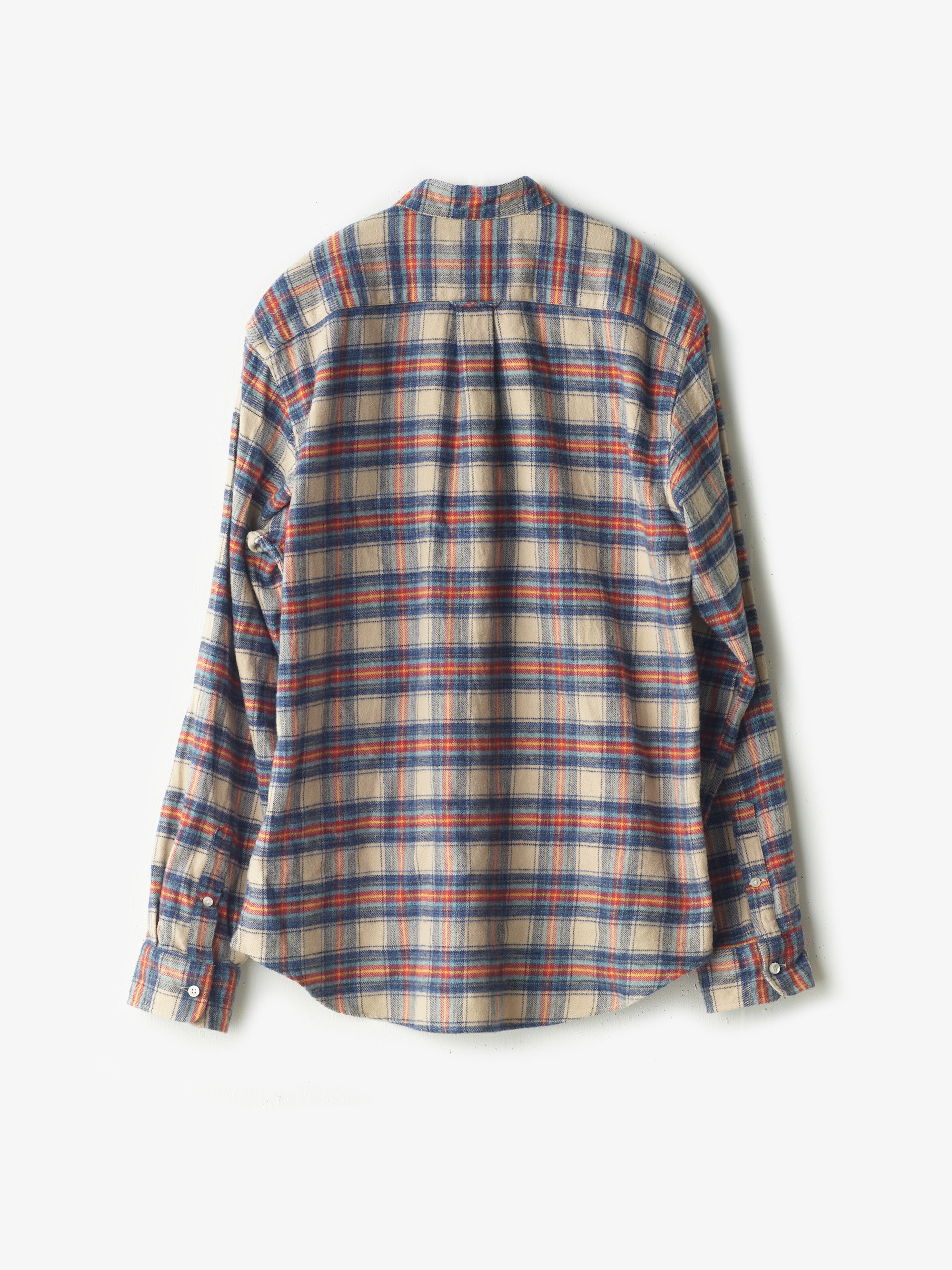 classico/h.b スタンドカラーシャツ/flannel check