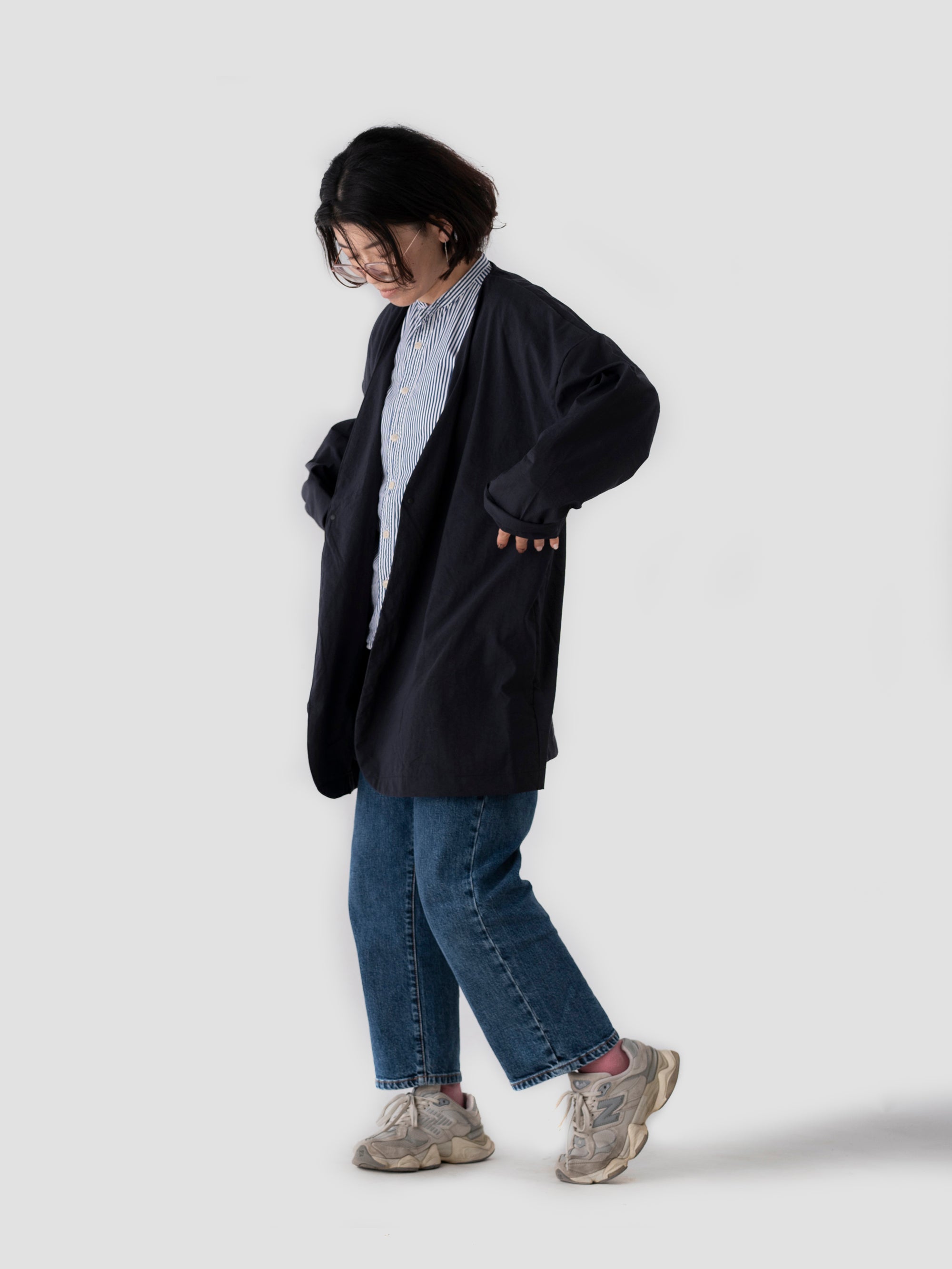 MUYA/ナイロン/ラウンドカーディガン