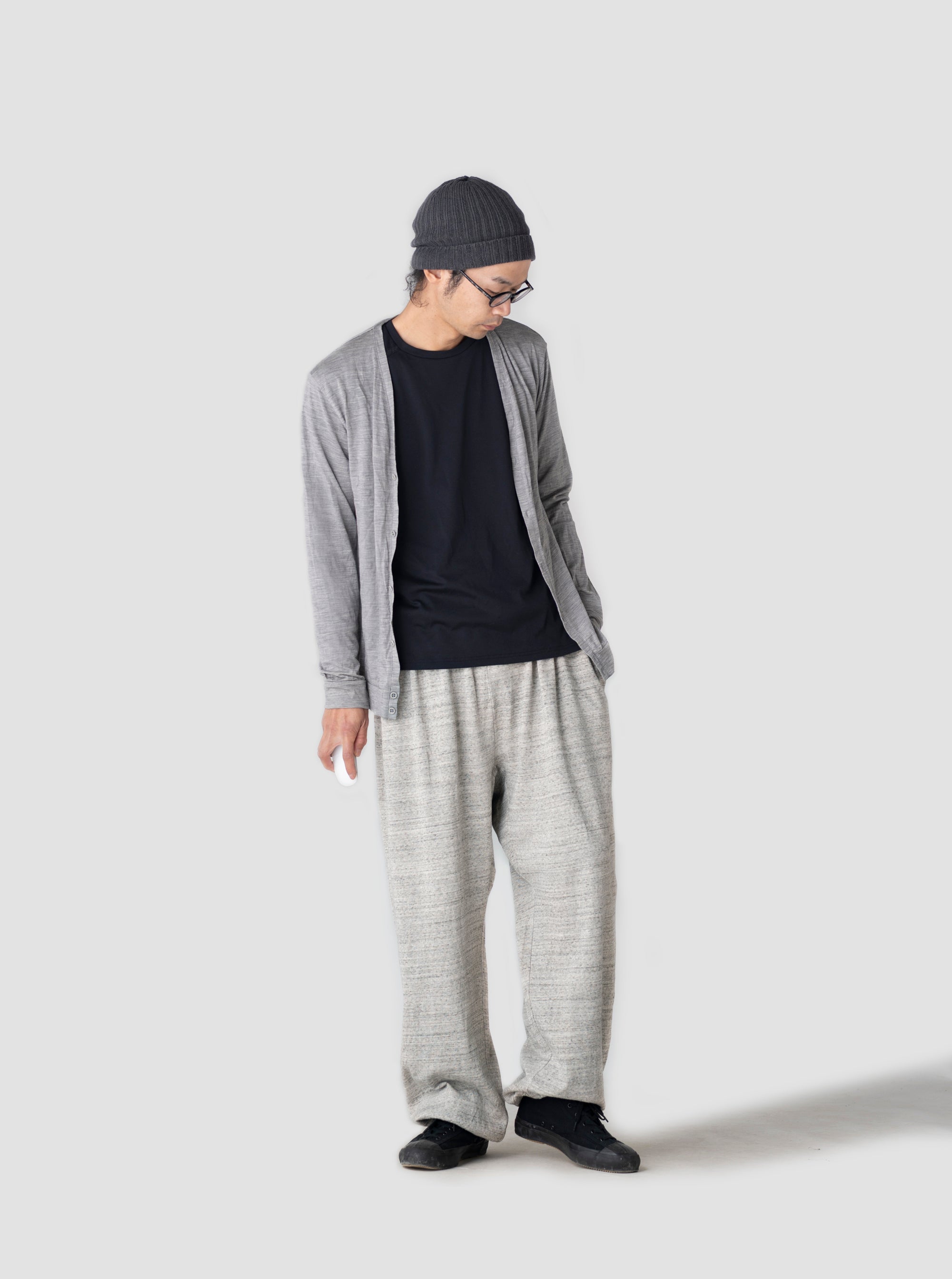 緑綿ガーゼ微起毛 ワイドスウェットパンツ｜yohaku