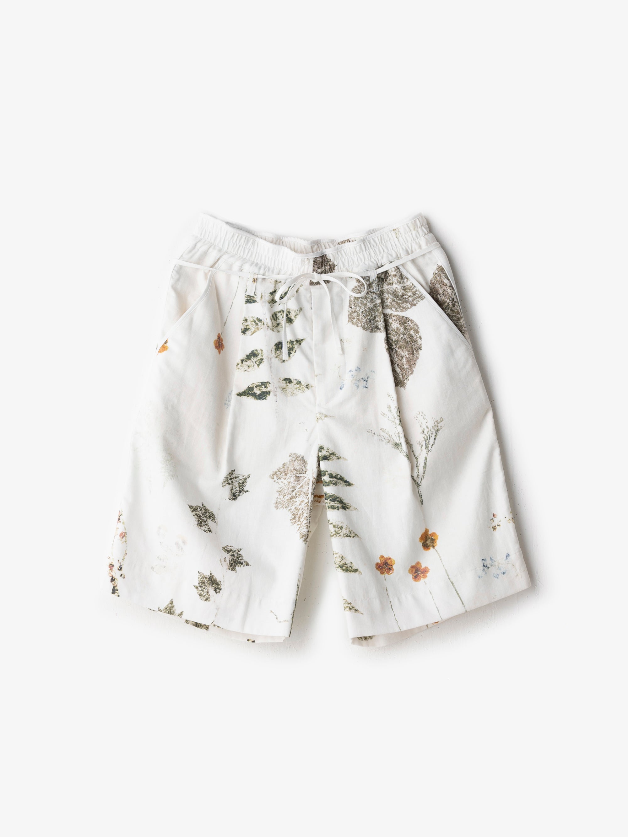 ASEEDONCLOUD/shokuonshitsu short trousers/plant memories print