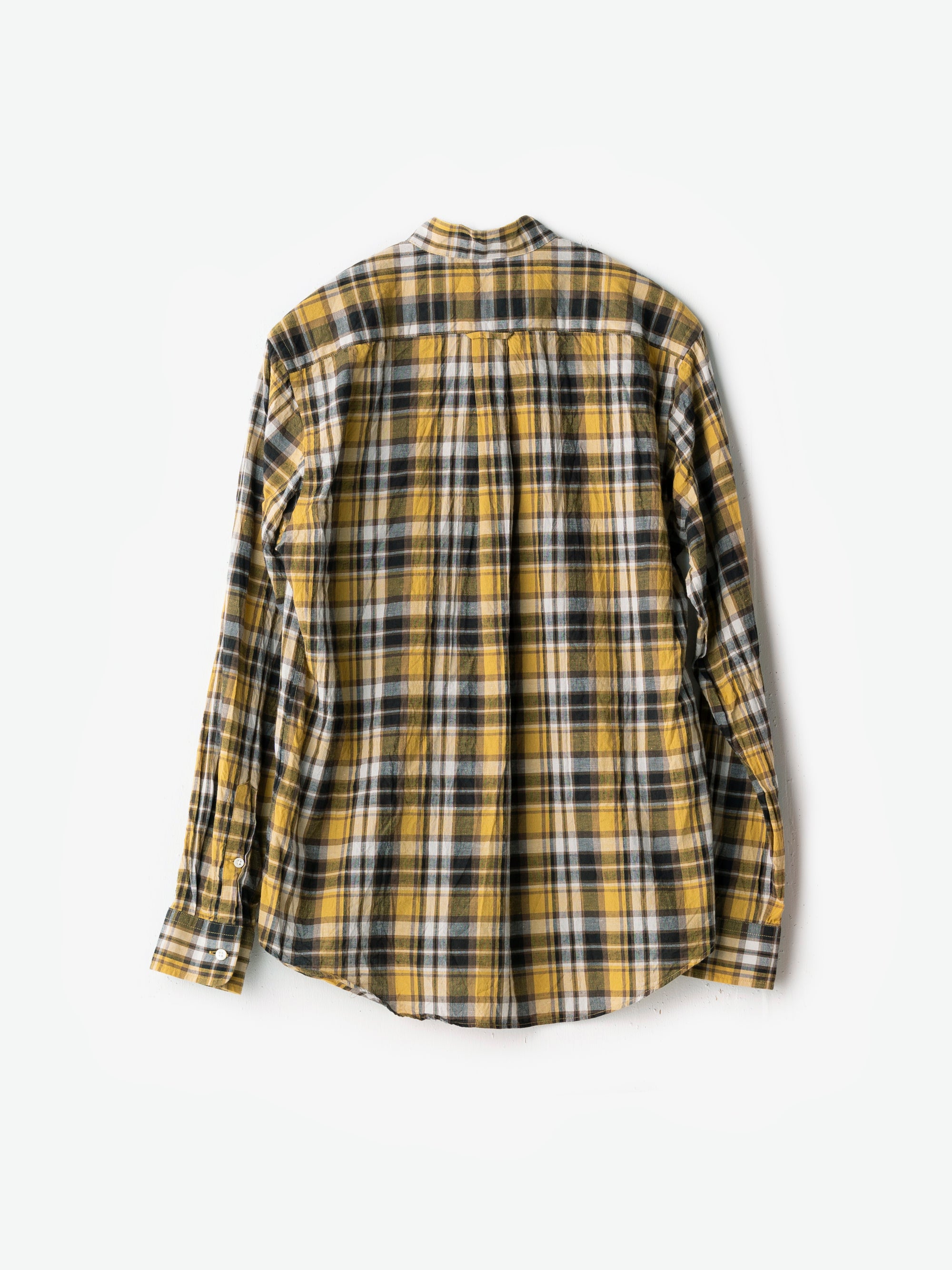 classico/h.b スタンドカラーシャツ/cotton linen check