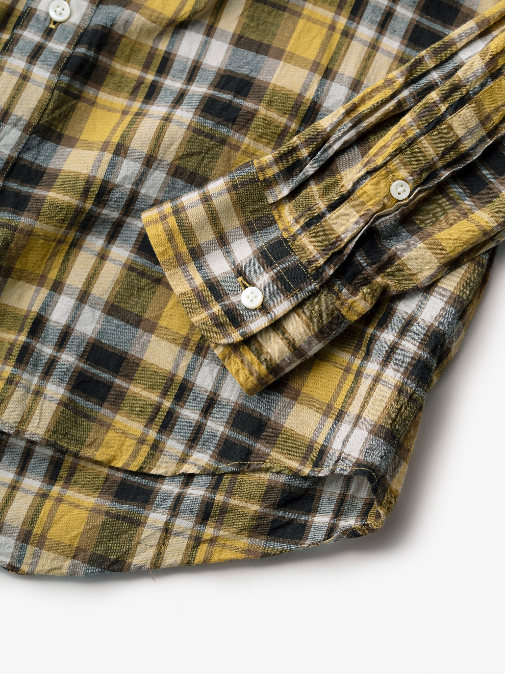 classico/h.b スタンドカラーシャツ/cotton linen check