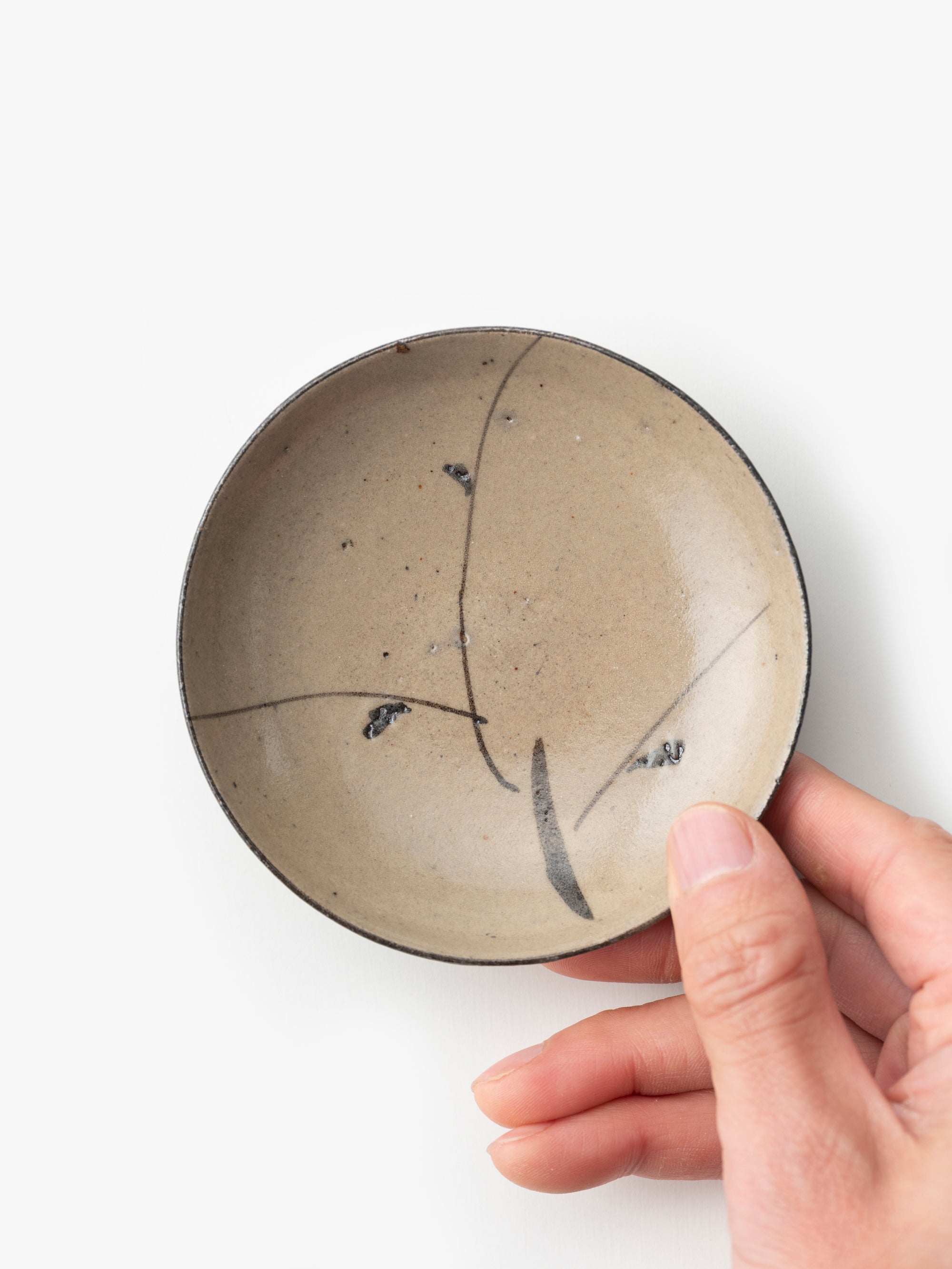 A1314-2/虎渓山 水月窯/絵唐津唐草文銘々皿5客/飾皿/盛皿/懐石道具/ A1314-2/虎渓山 水月窯/絵唐津唐草文銘々皿5客/飾