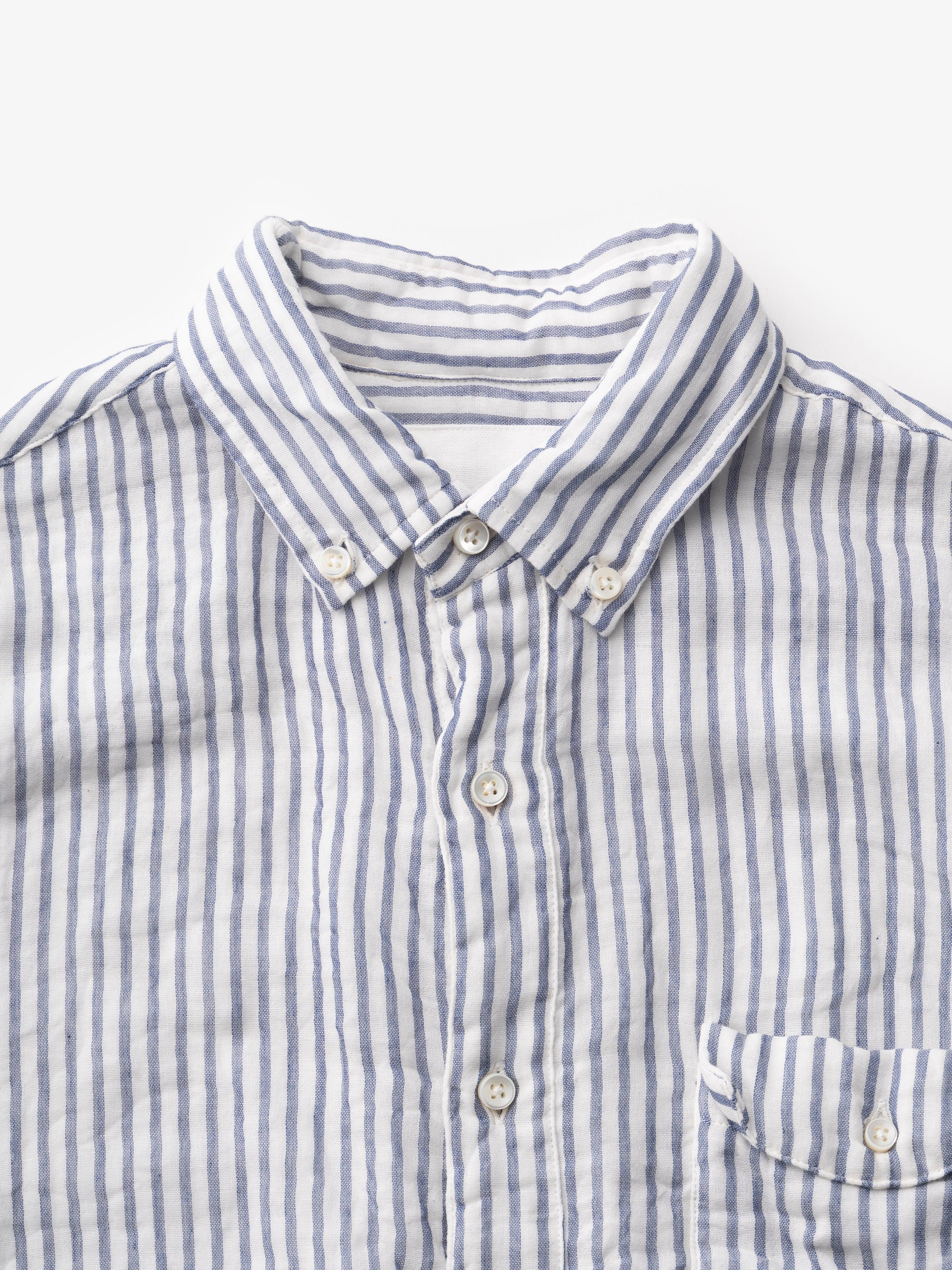 classico/h.b スタンドカラーシャツ/ダブルガーゼ ストライプ