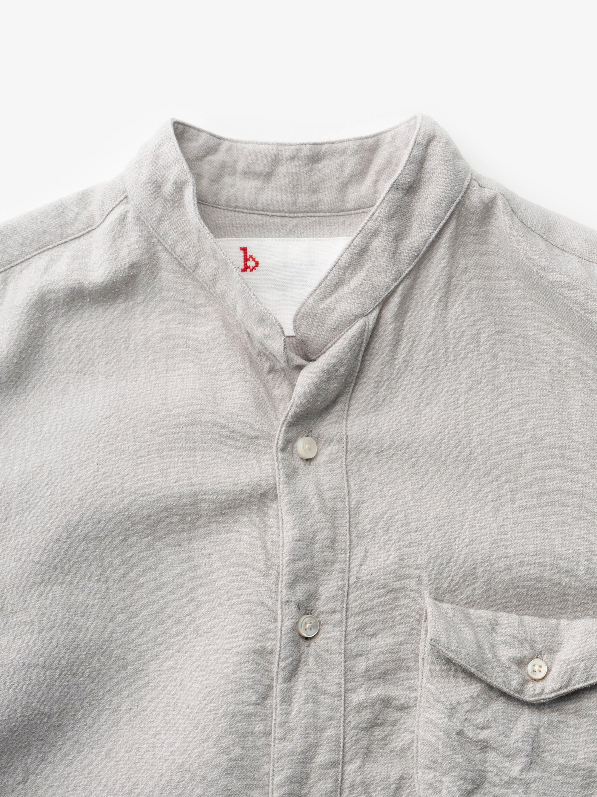 classico/h.b スタンドカラーシャツ/コットンシルク ビエラ