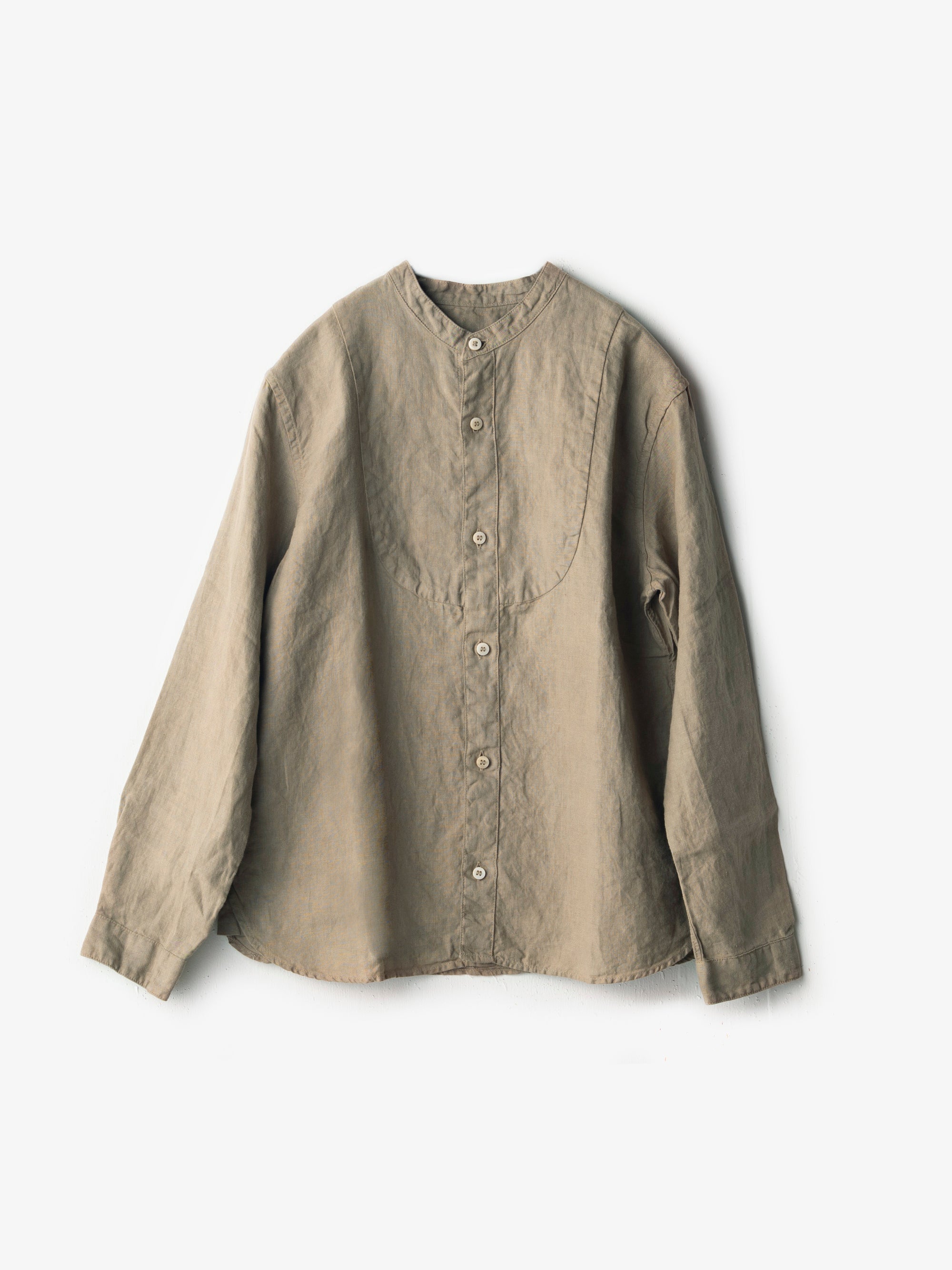 宝島染工/リネン切替シャツ/乙なもの