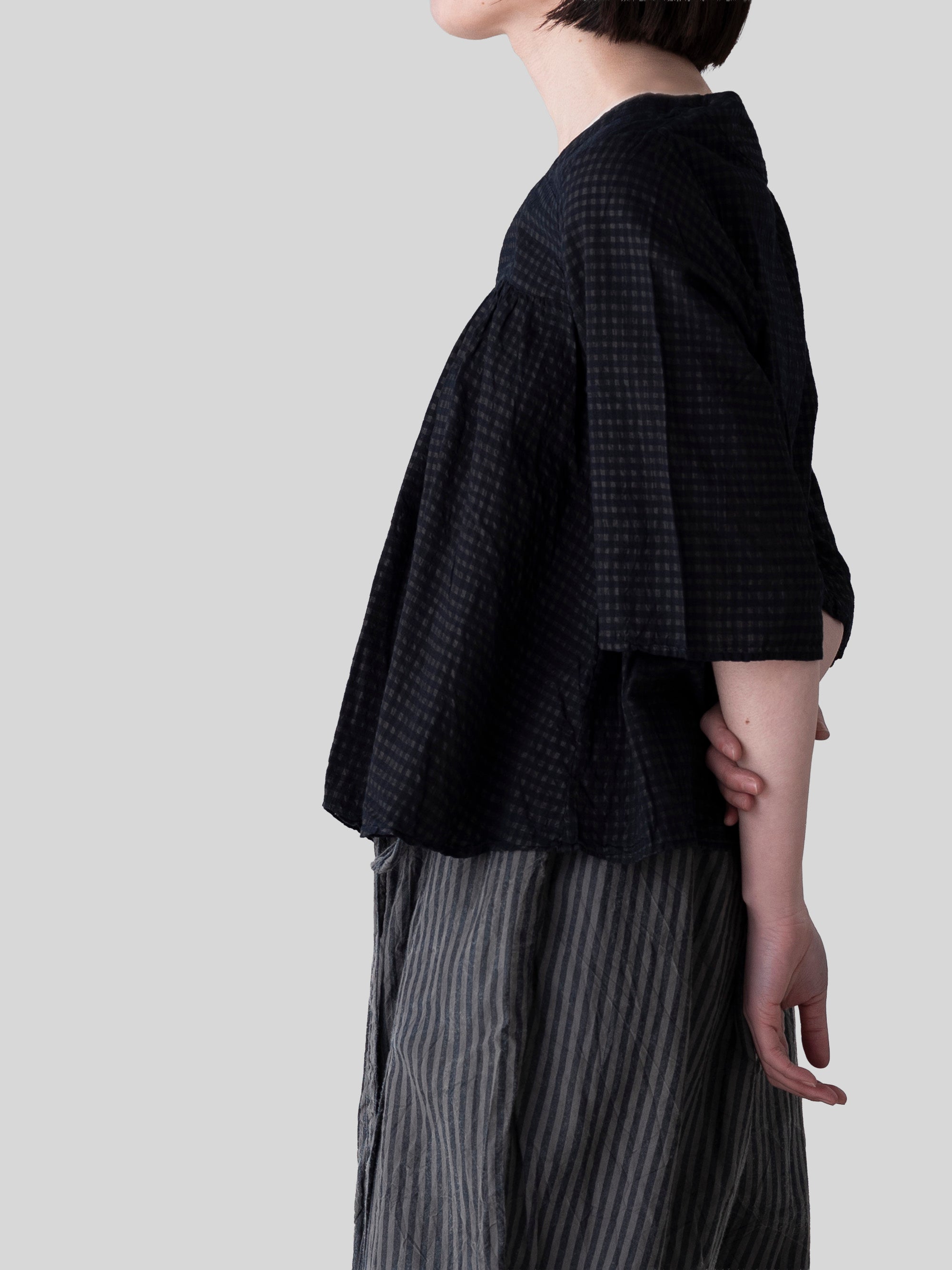 宝島染工/手織り綿シルクブラウス/乙なもの