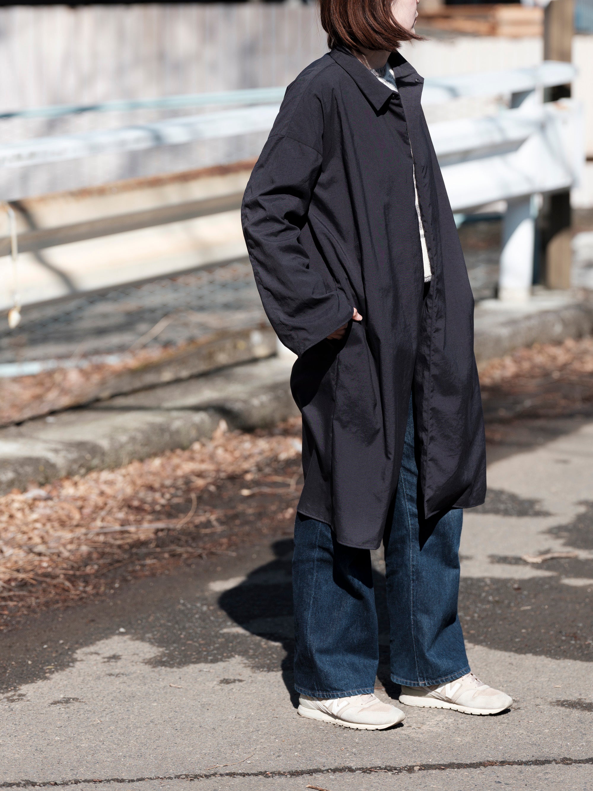 ナイロン リバリーコート ステンカラー｜MUYA