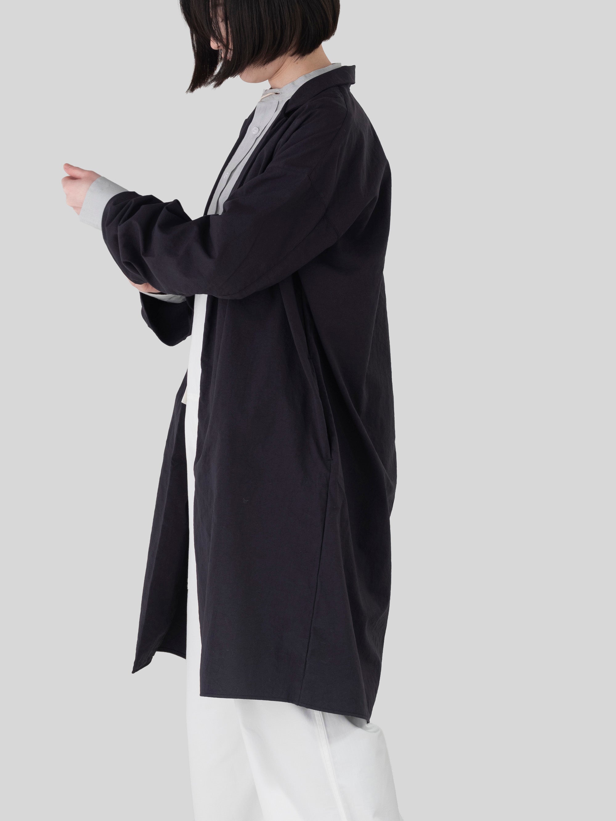 MUYA/ナイロン リバリーコート/テーラードカラー