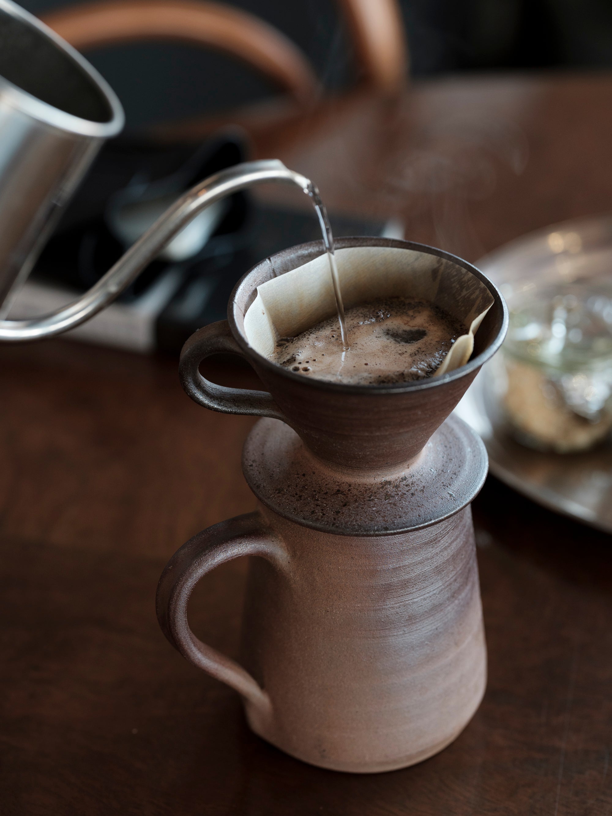 コーヒードリッパー 焼き締め 1穴・3穴｜辰巳窯