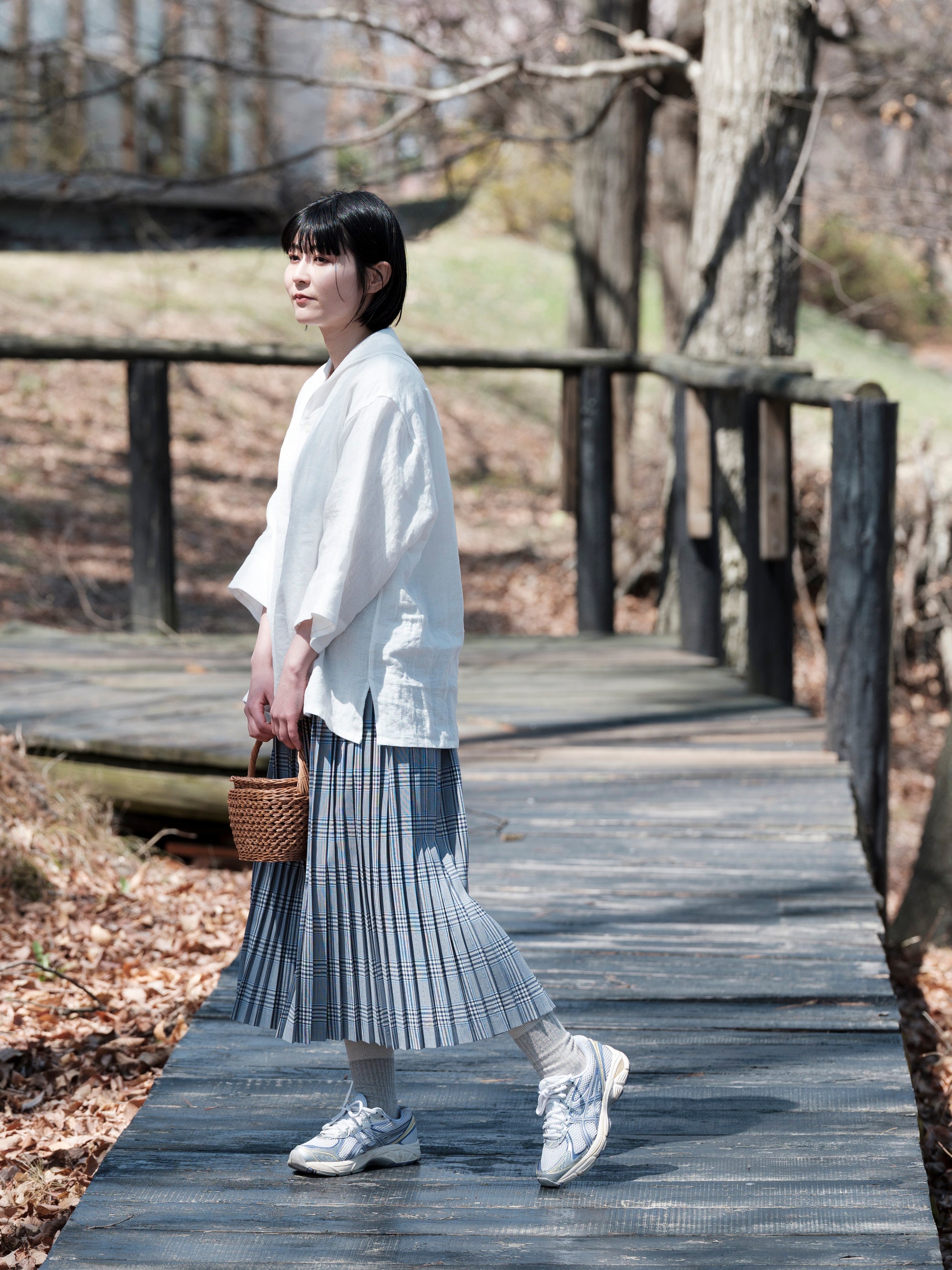 Bennie Summer Wool Narrow Pleated Skirt｜Charpentier de Vaisseau