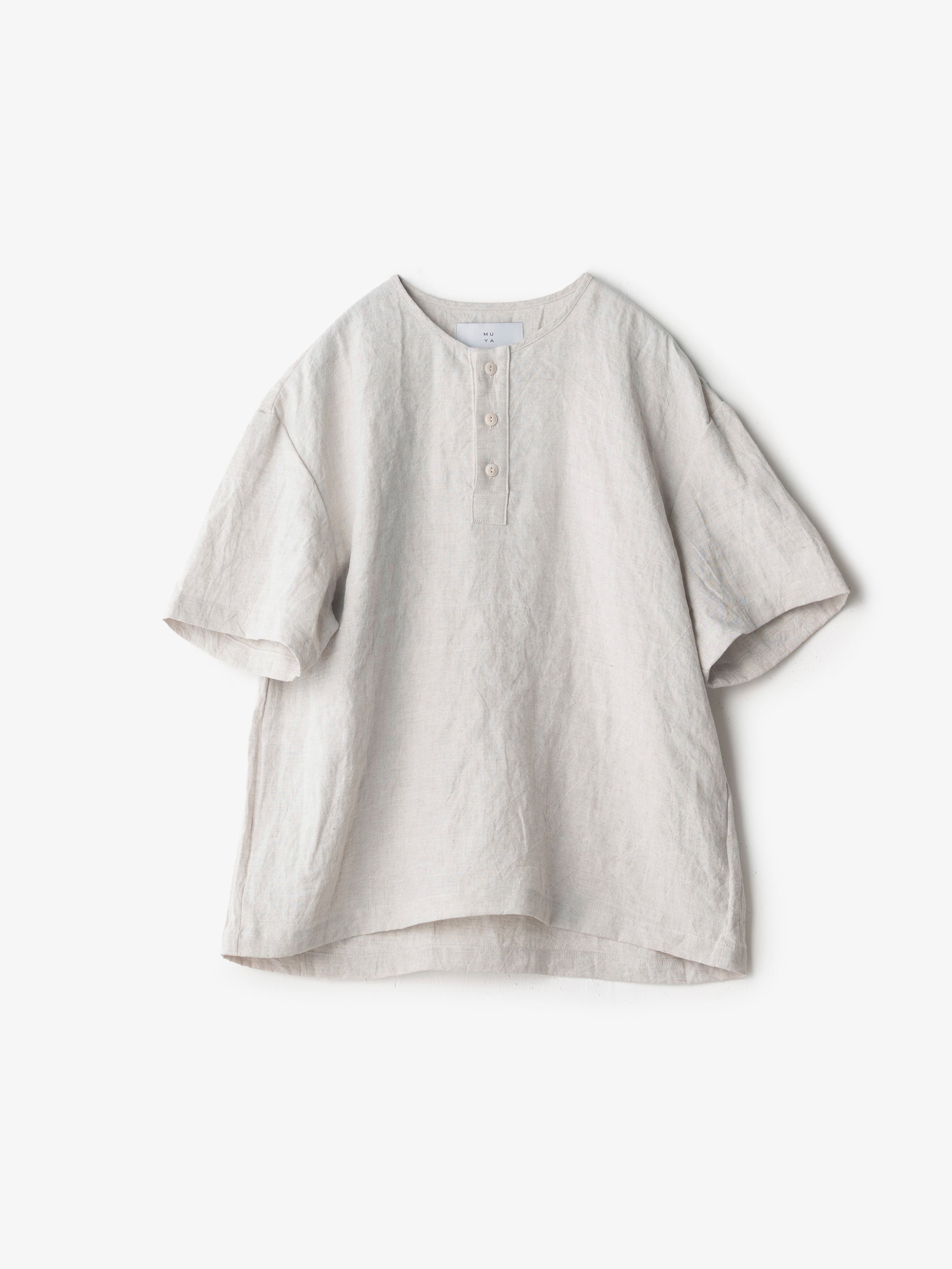 MUYA/ショートスリーブヘンリーネックシャツ