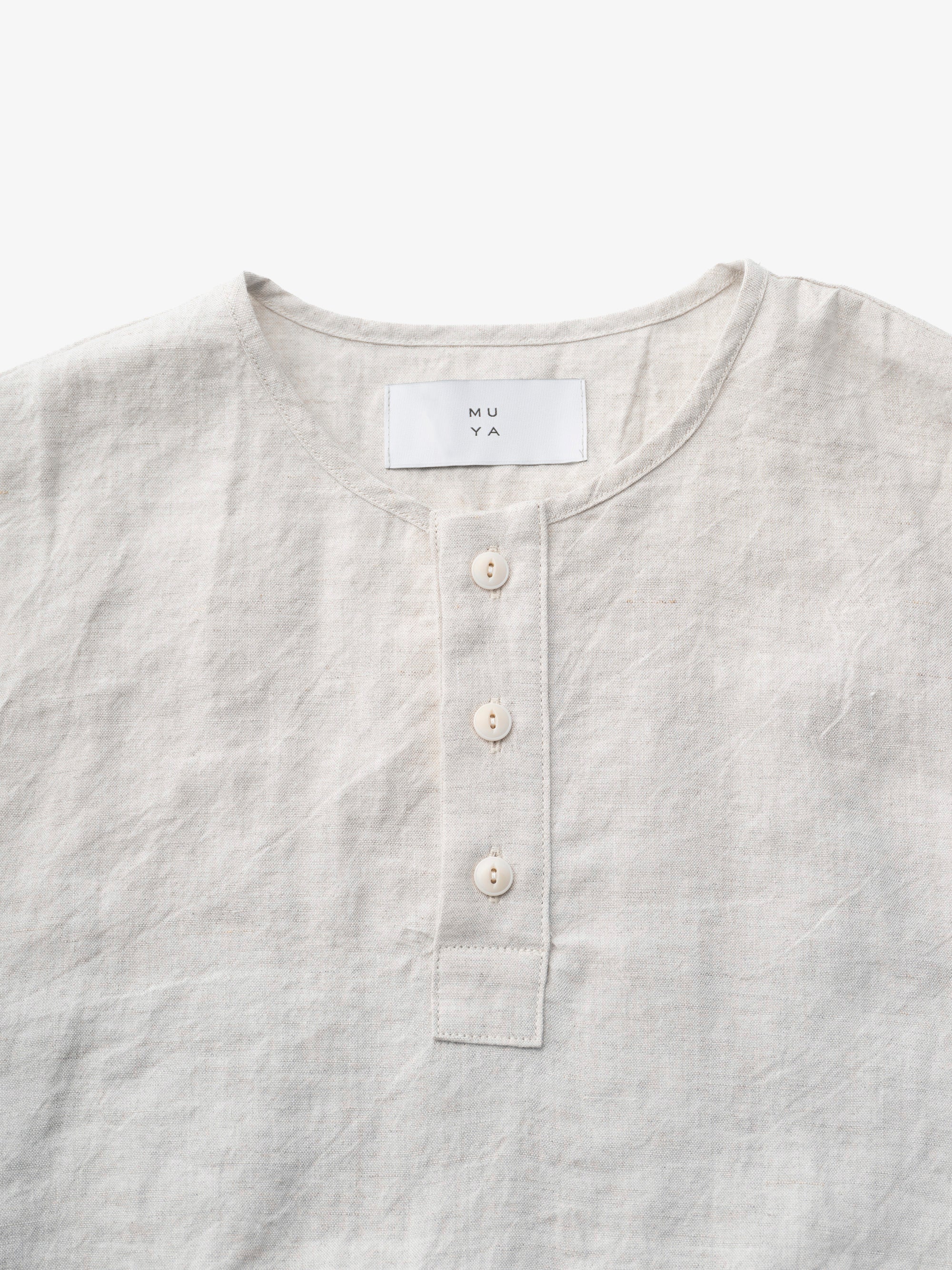 MUYA/ショートスリーブヘンリーネックシャツ