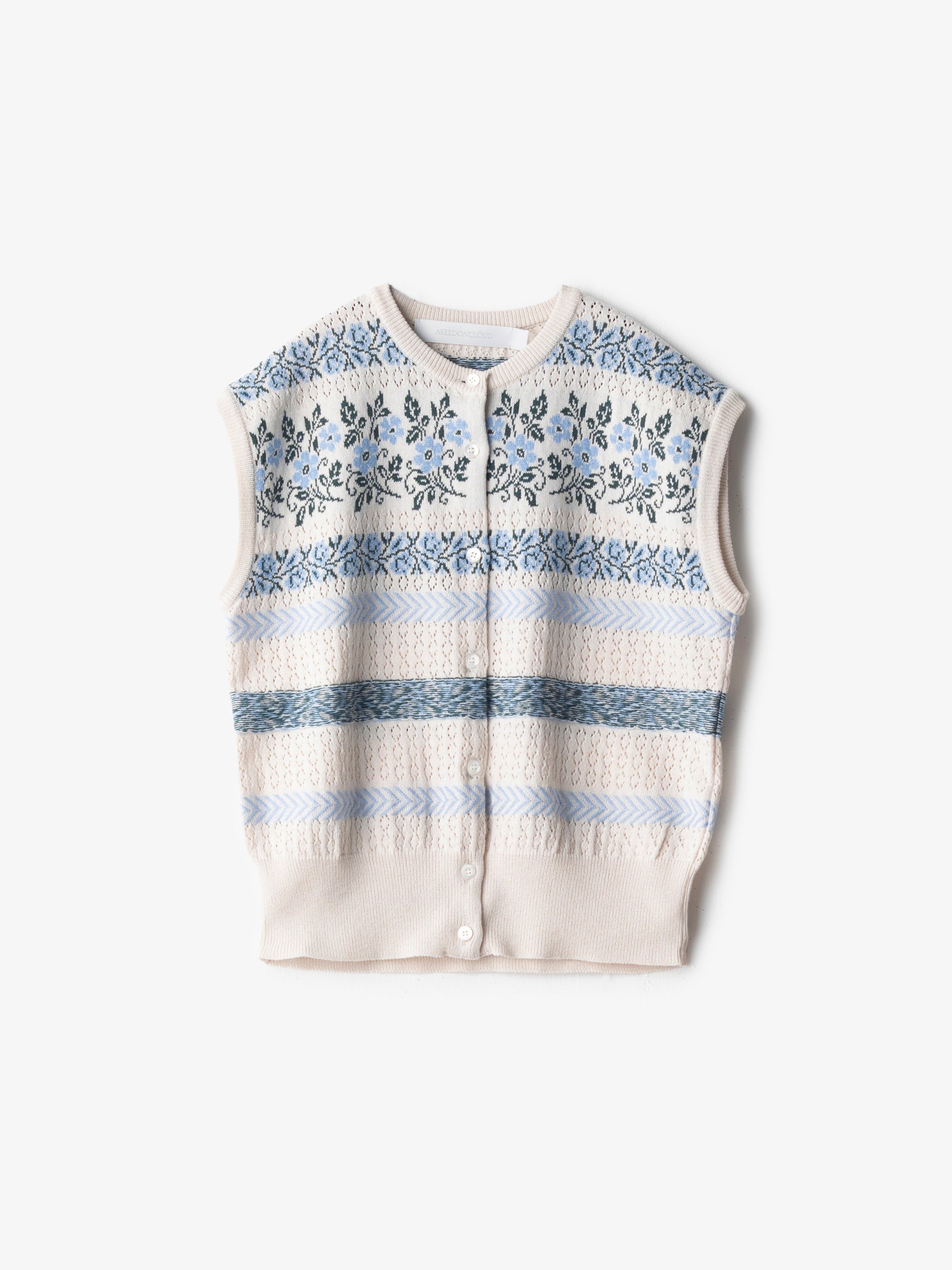 ASEEDONCLOUD/Flower Jacquard Knit Vest