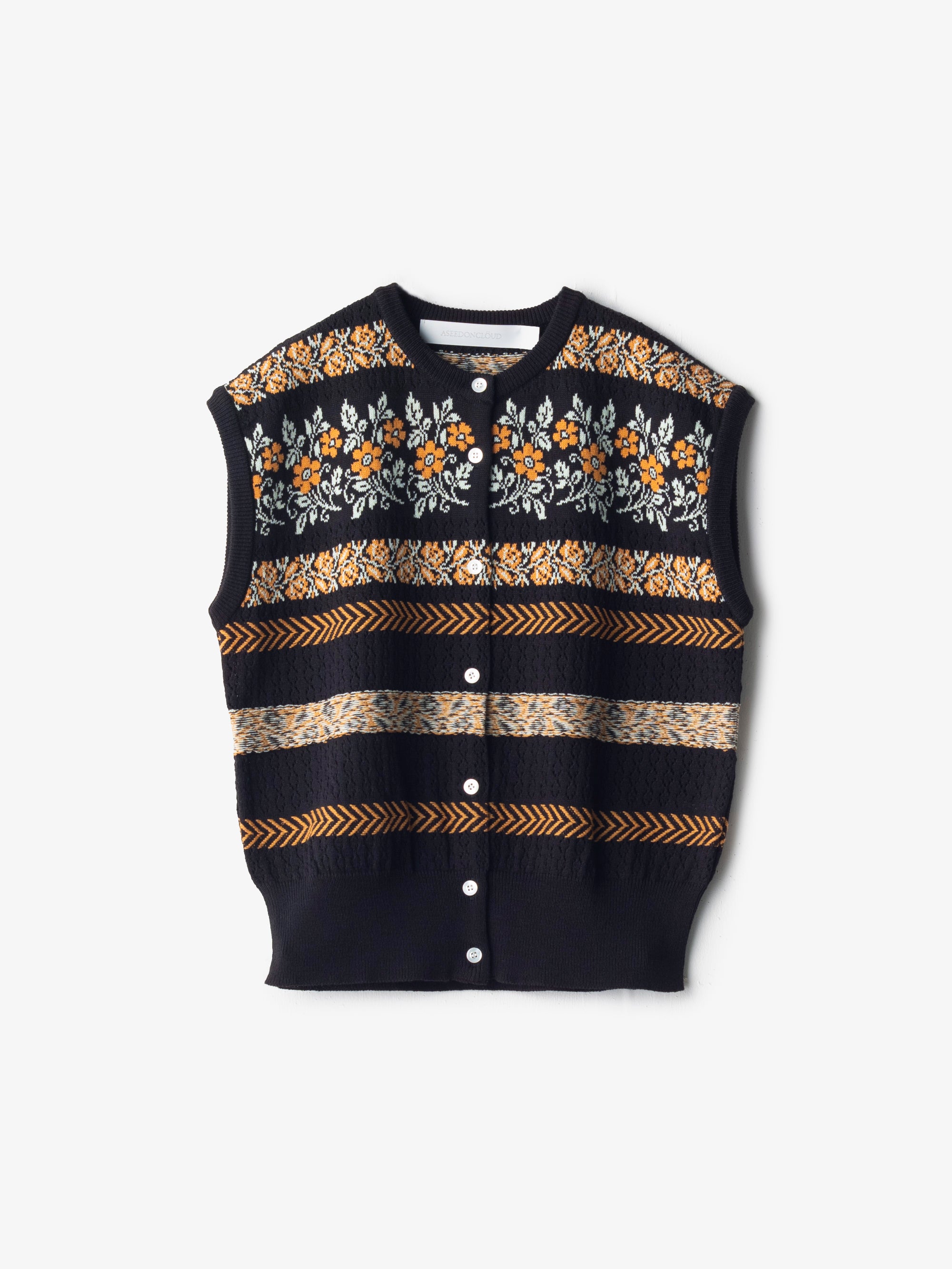 ASEEDONCLOUD/Flower Jacquard Knit Vest